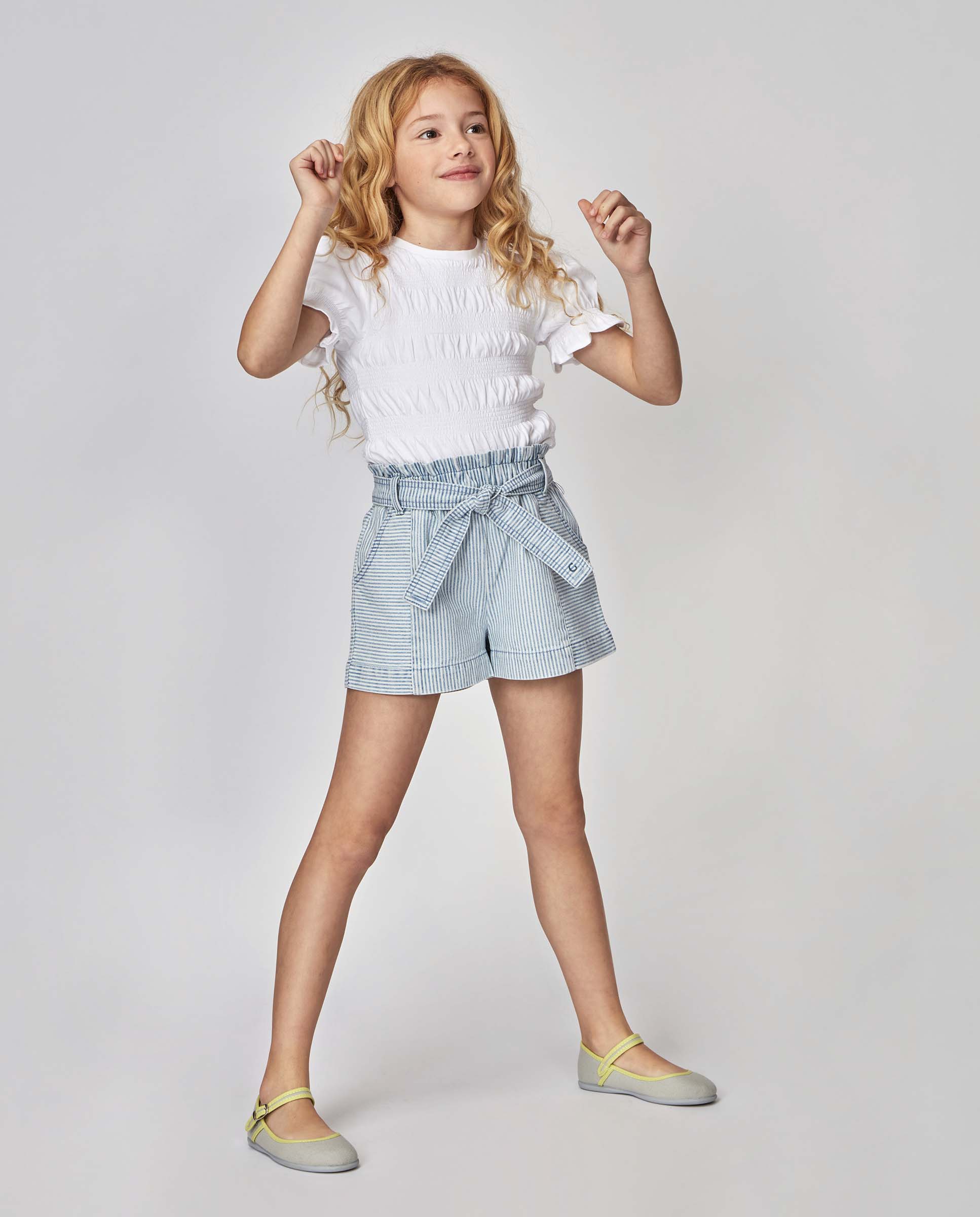 Calças Infantil com Micro Riscas Denim Gocco Azul-ganga-2