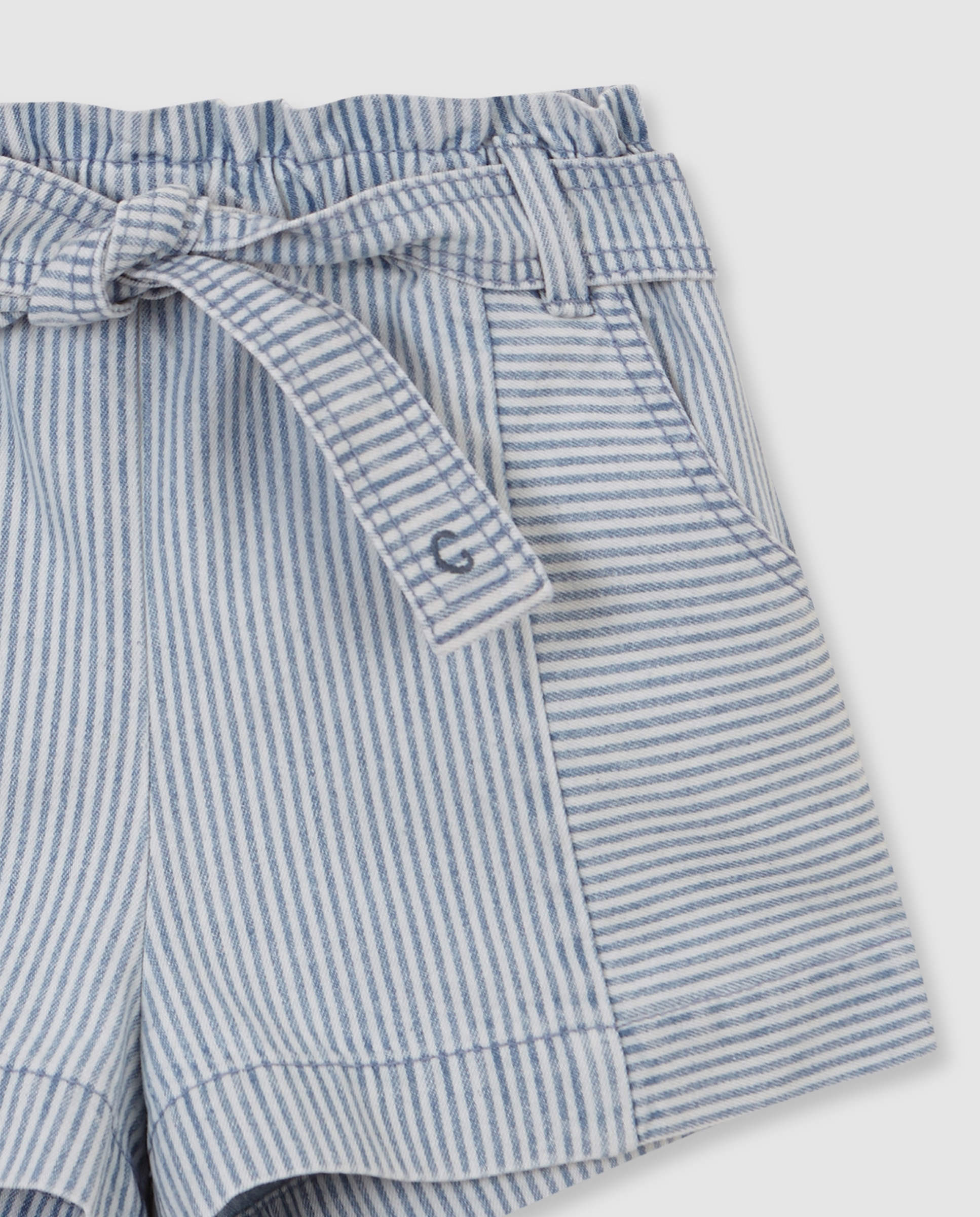 Calças Infantil com Micro Riscas Denim Gocco Azul-ganga-5