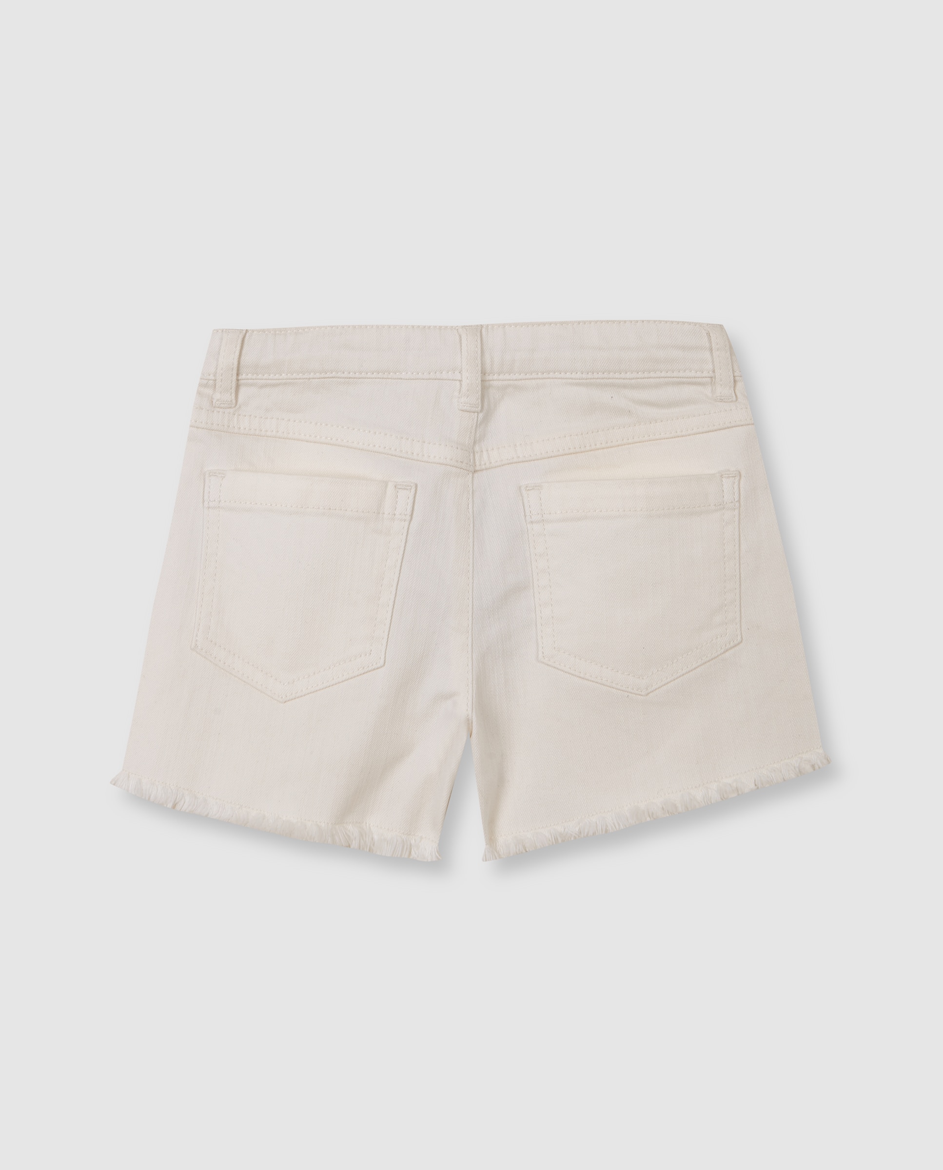 Calças Curtas Infantil com Bordados Branco-marfim-2