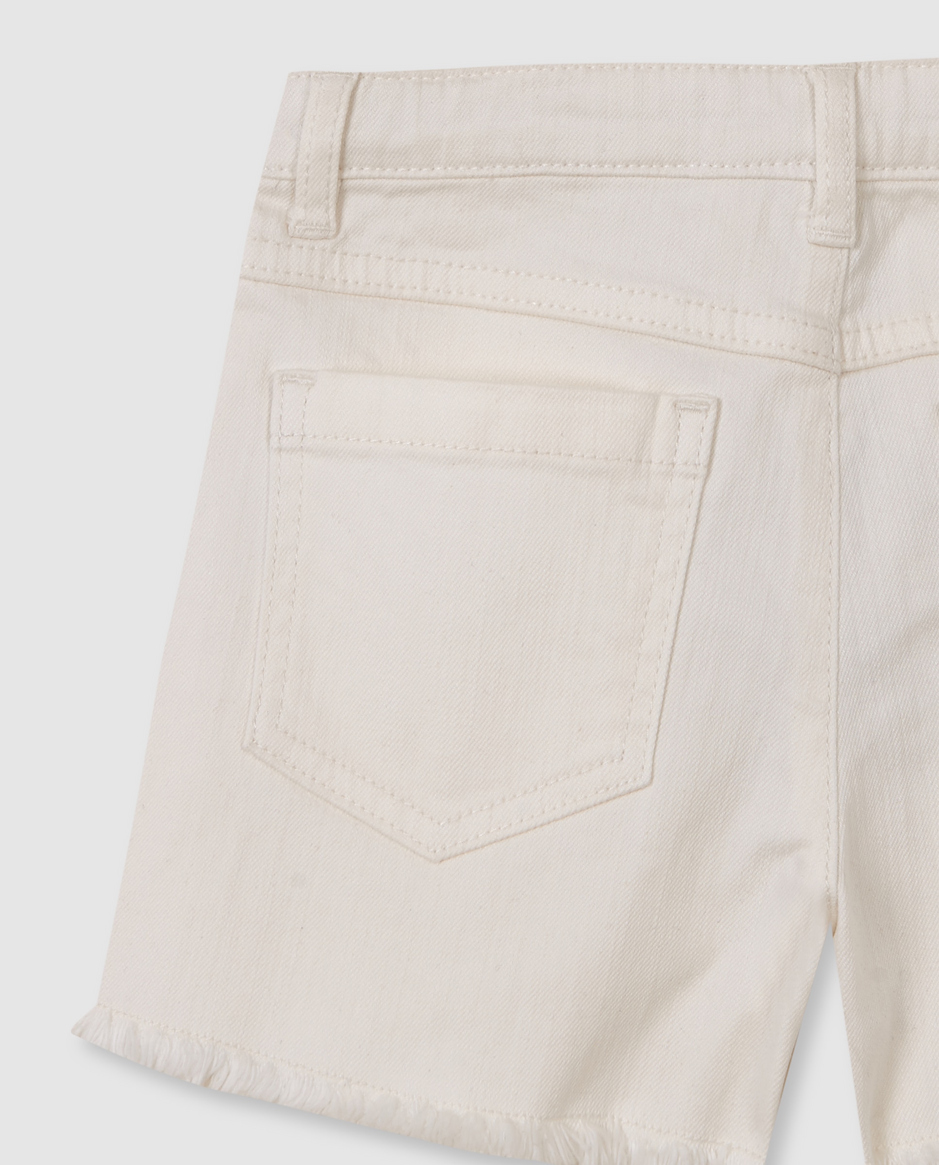 Calças Curtas Infantil com Bordados Branco-marfim-4