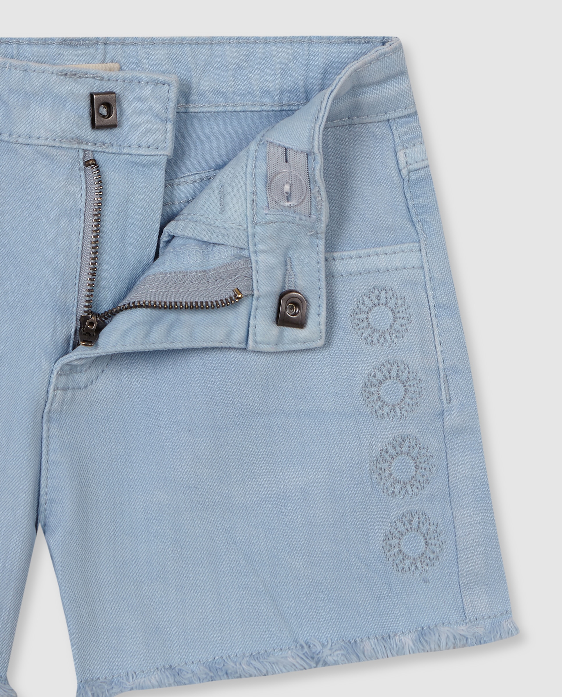 Calças Curtas Infantil com Bordados Denim Denim-3