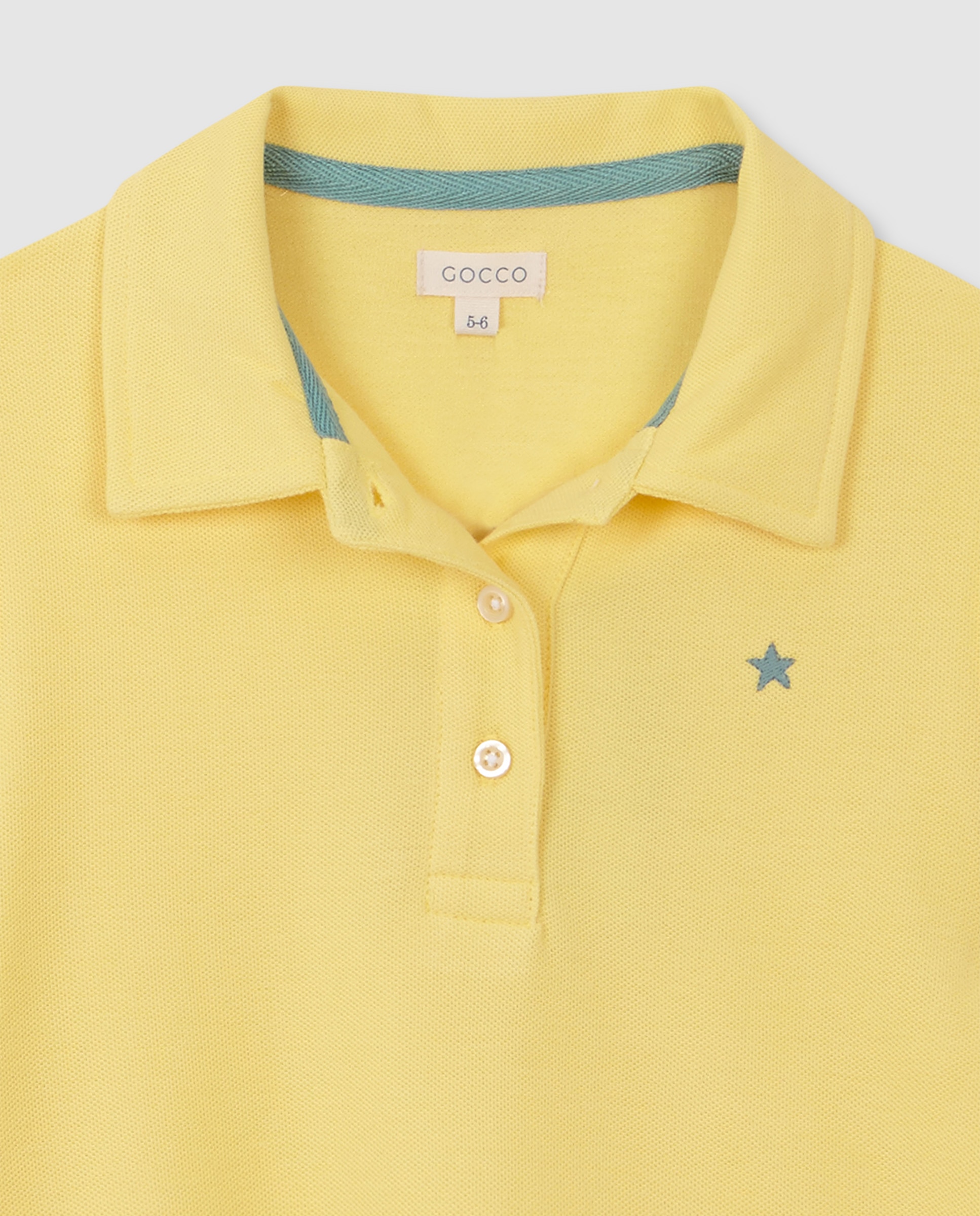 Polo Infantil de Manga Curta Gocco Amarelo-3