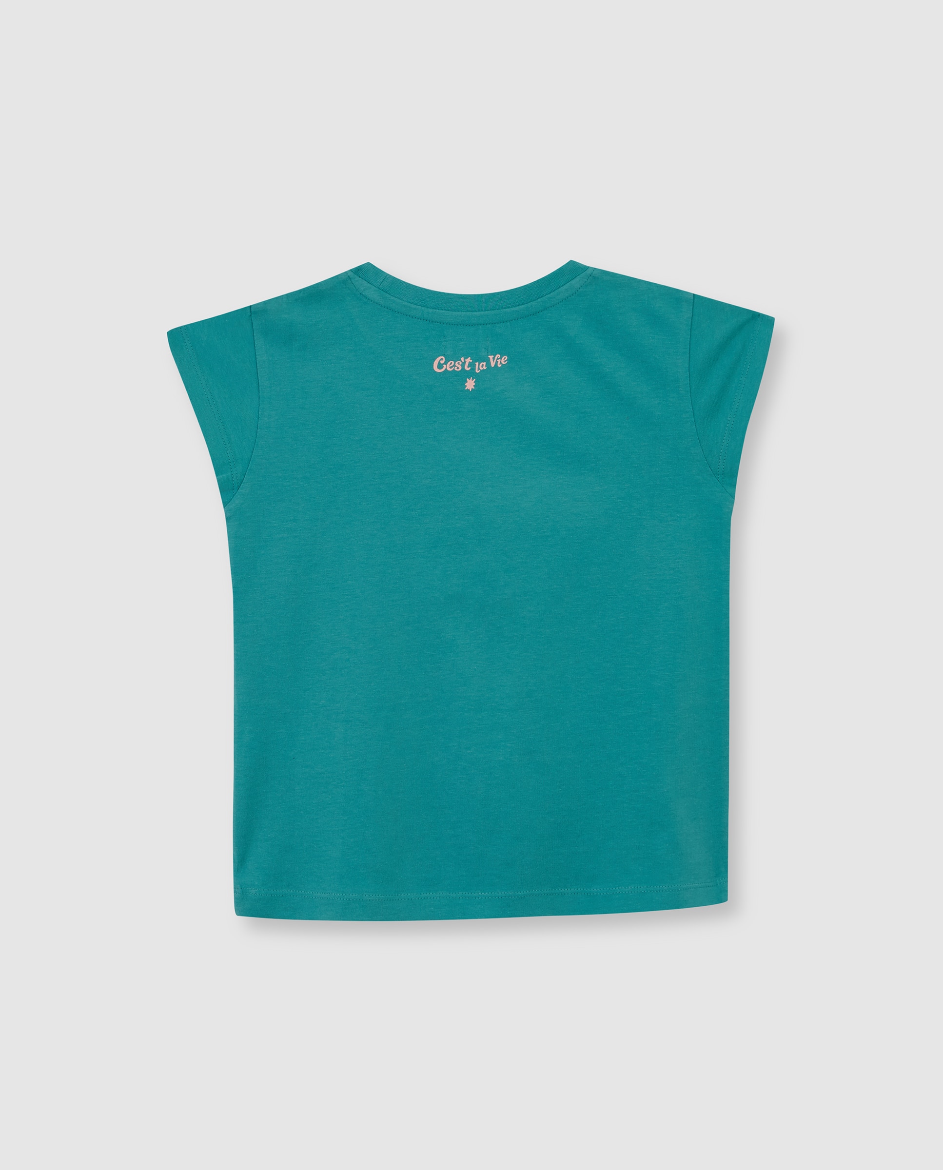T-shirt Infantil com Estampado Verde-azulado-2