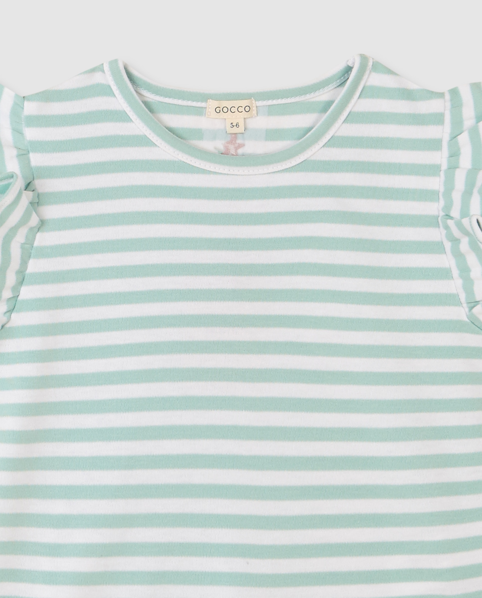 T-shirt Infantil Às Riscas Gocco Verde-3