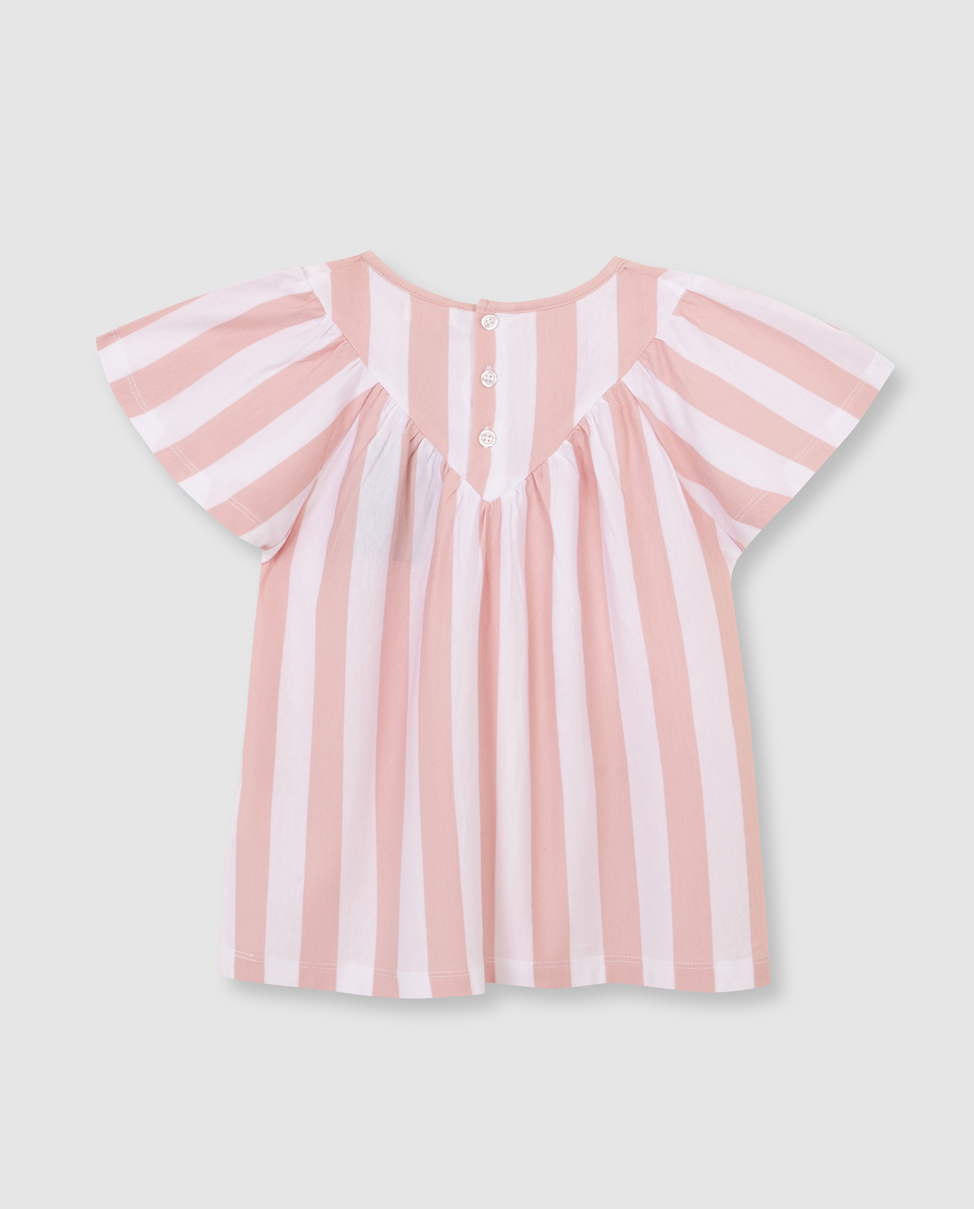 T-shirt Infantil Às Riscas Gocco Rosa-claro-2