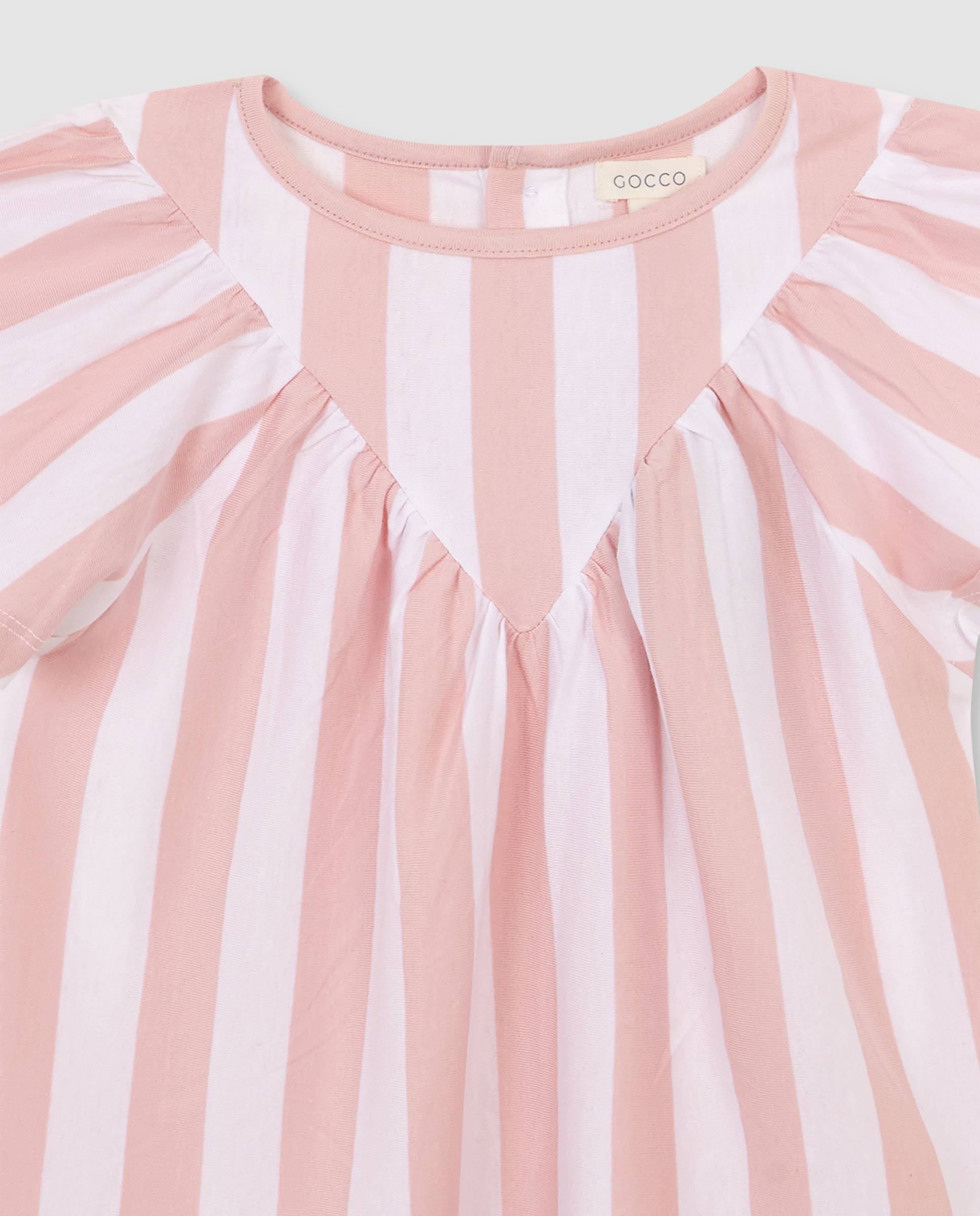 T-shirt Infantil Às Riscas Gocco Rosa-claro-3