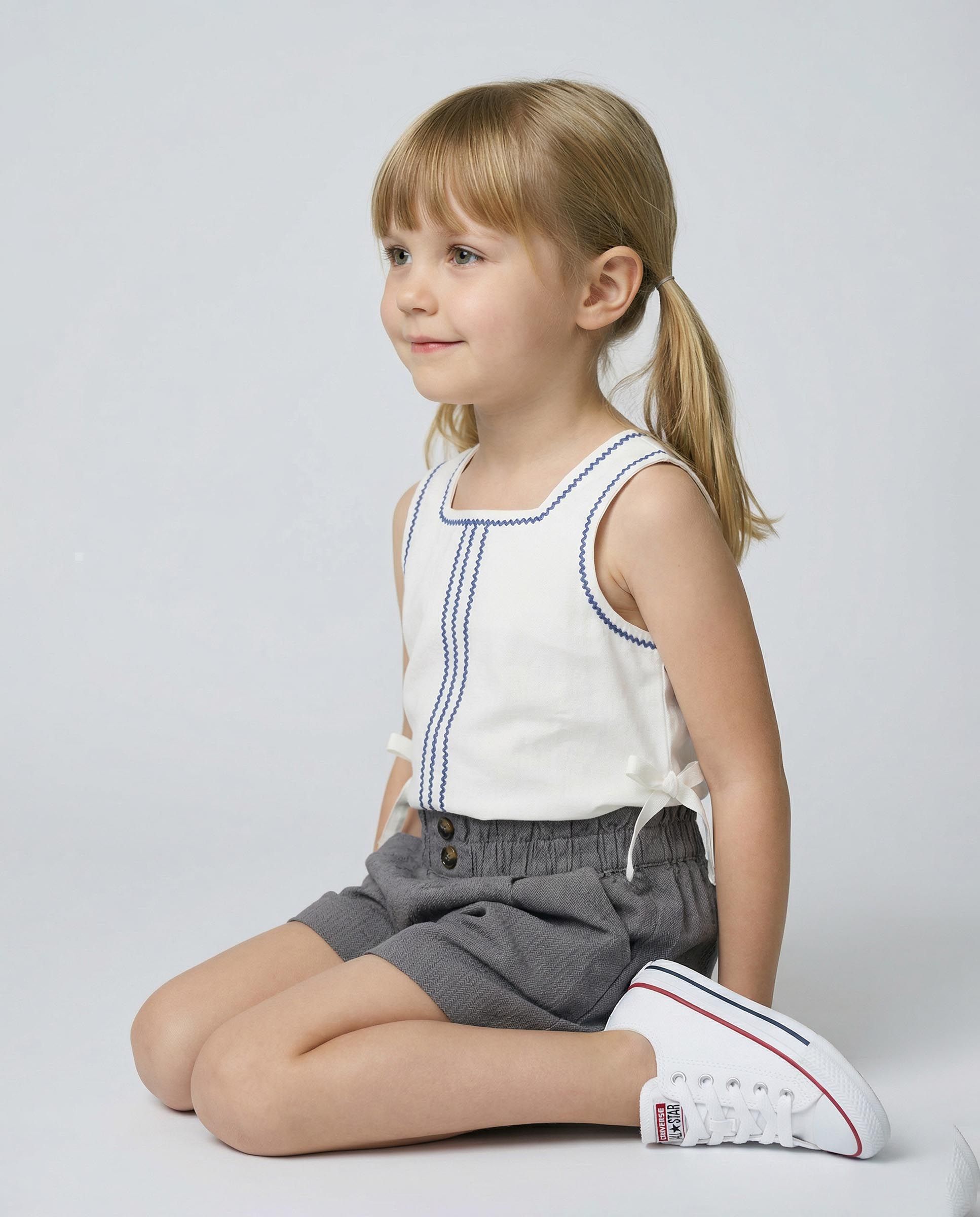 T-shirt Infantil com Laços Gocco Branco-marfim-6
