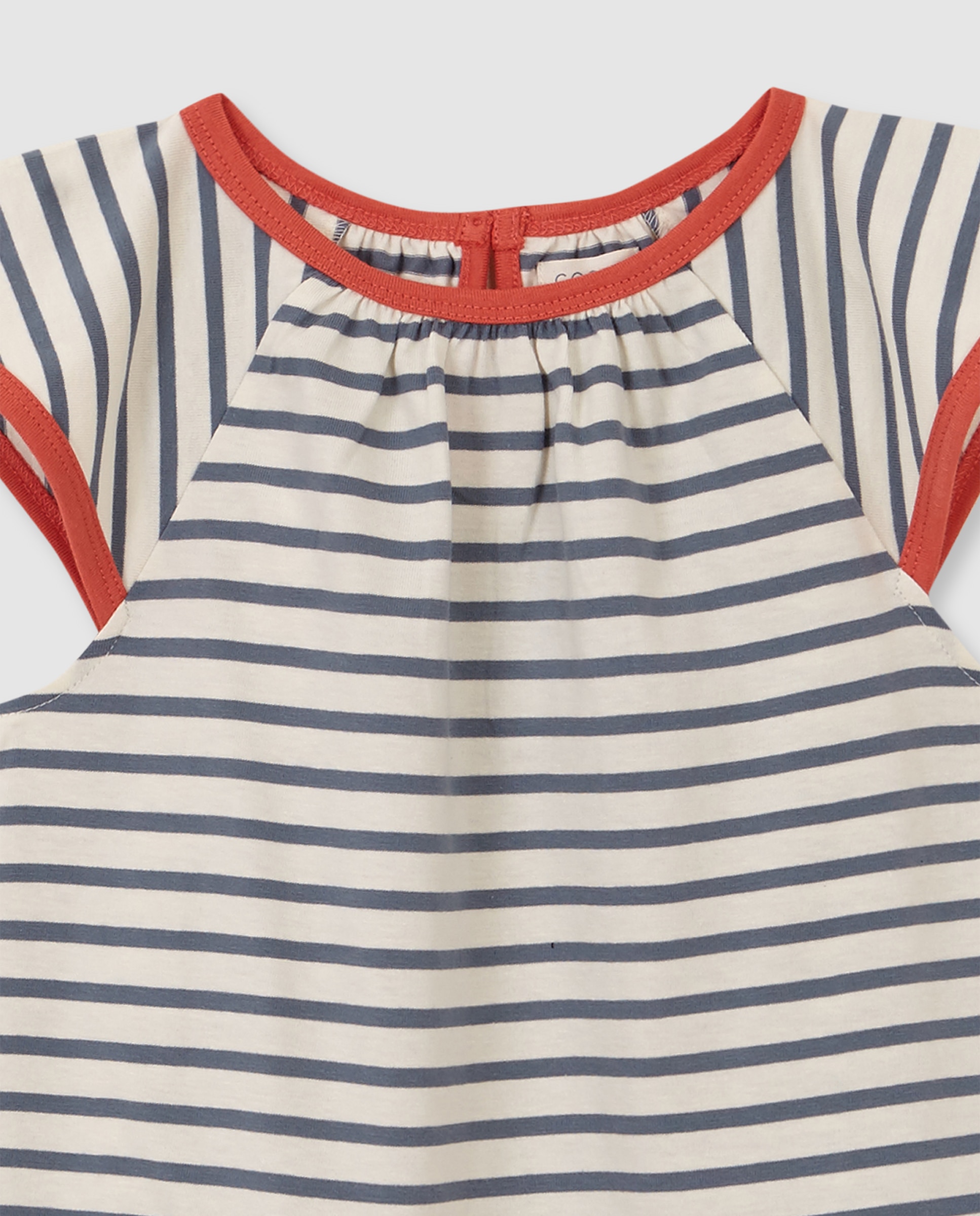 T-shirt Infantil Às Riscas Gocco Branco-marfim-3