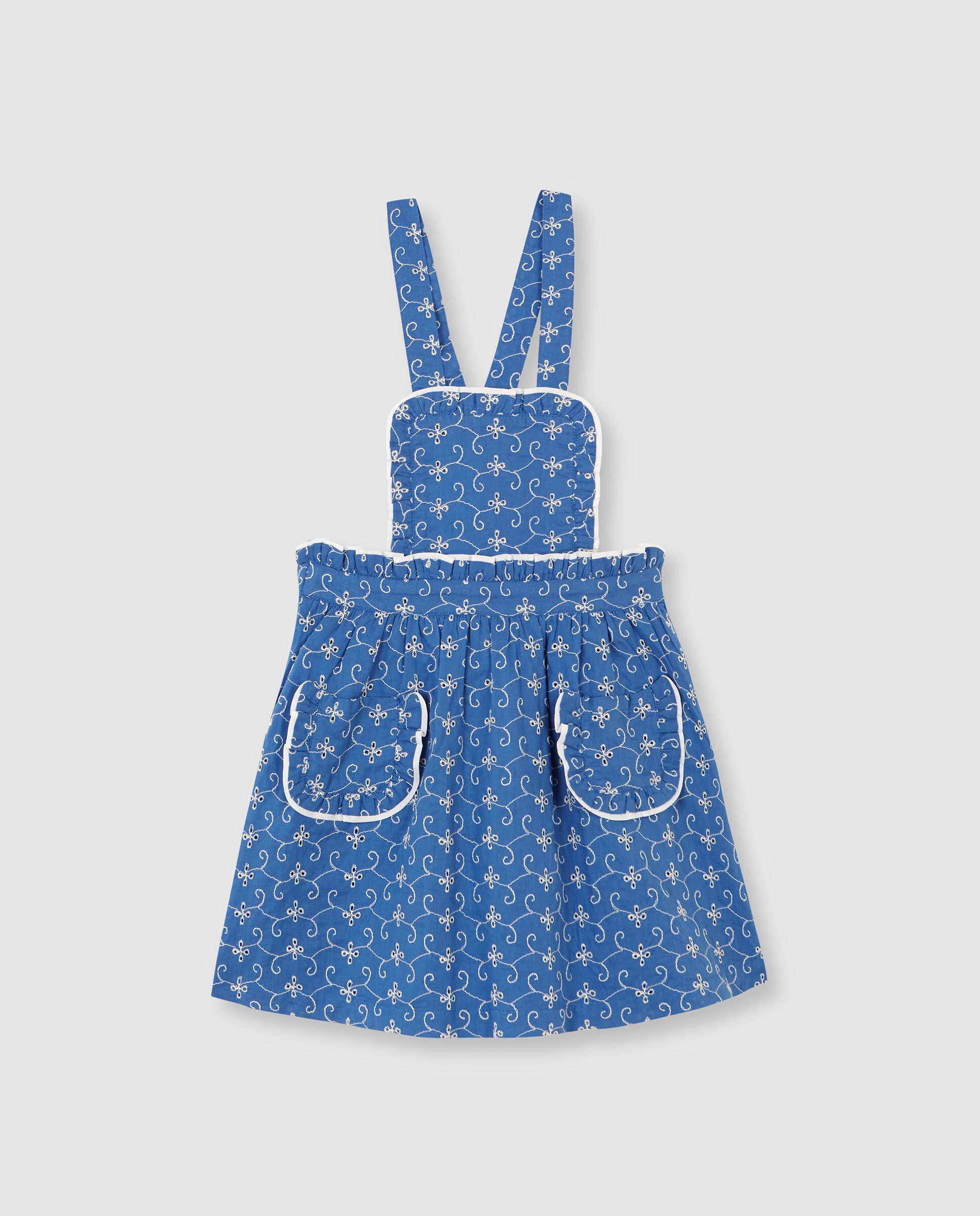 Imagem 0 de Vestido Infantil com Alças Abotoadas e Folho na Cintura