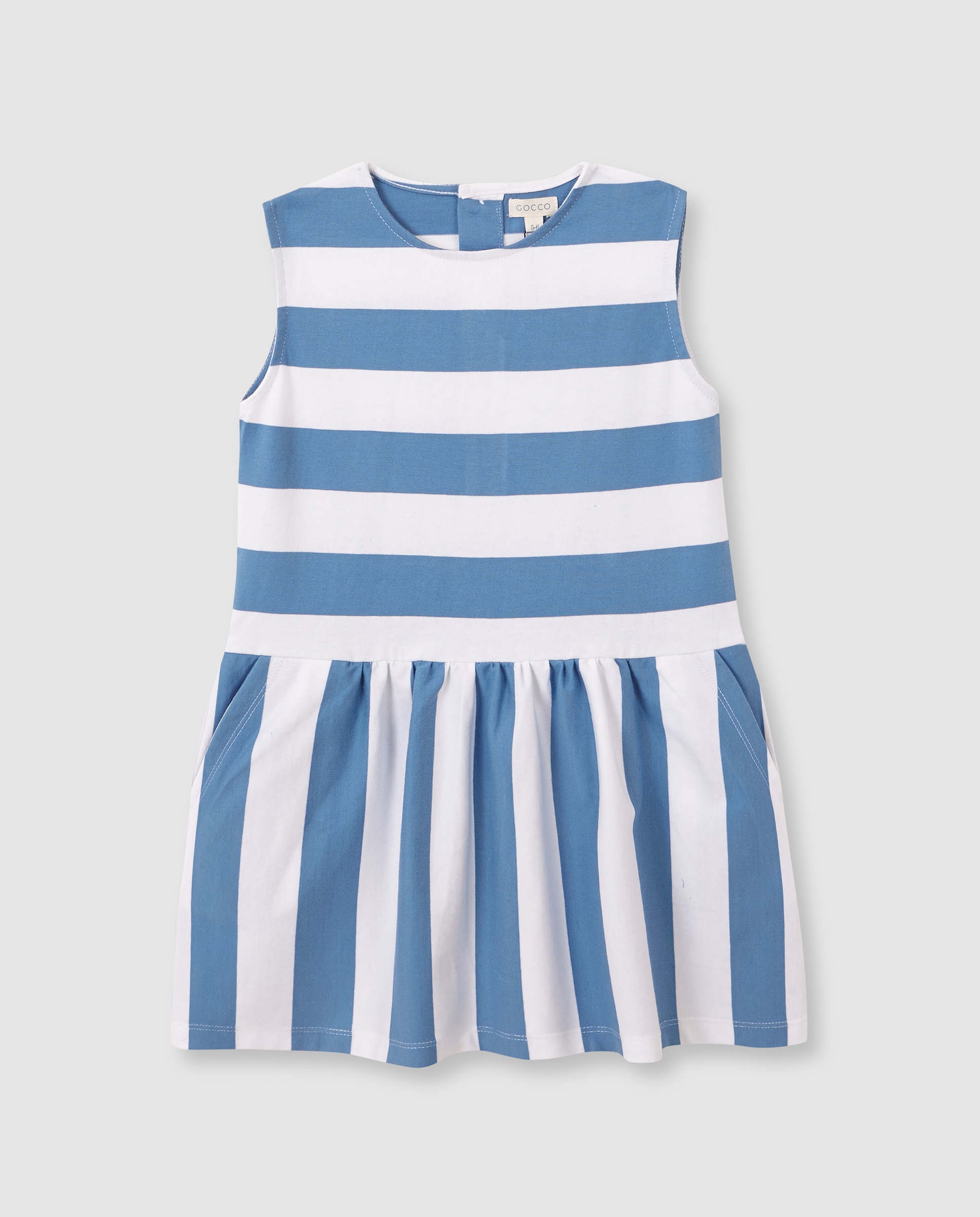 Vestido Infantil com Malha Azul-1