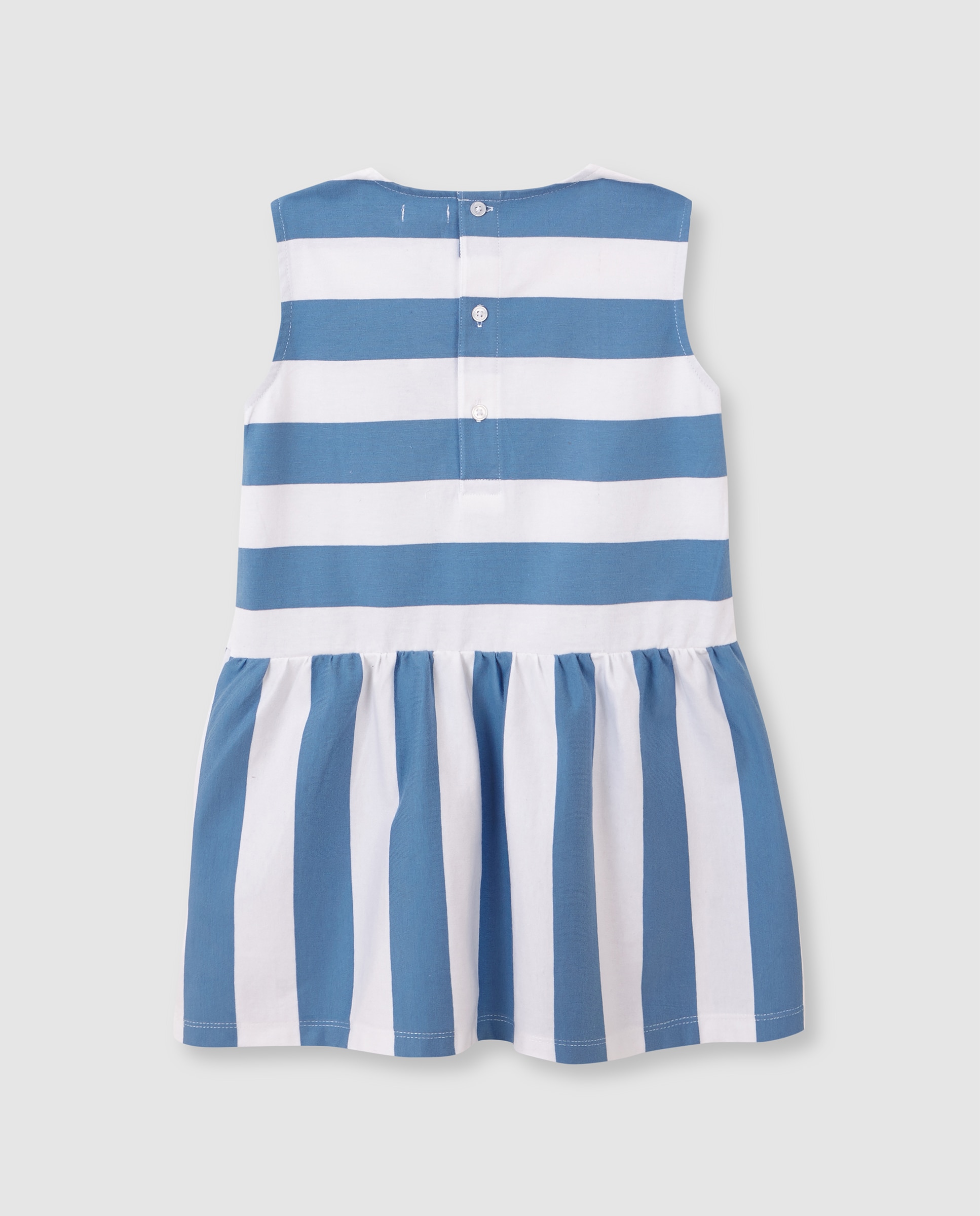 Vestido Infantil com Malha Azul-2