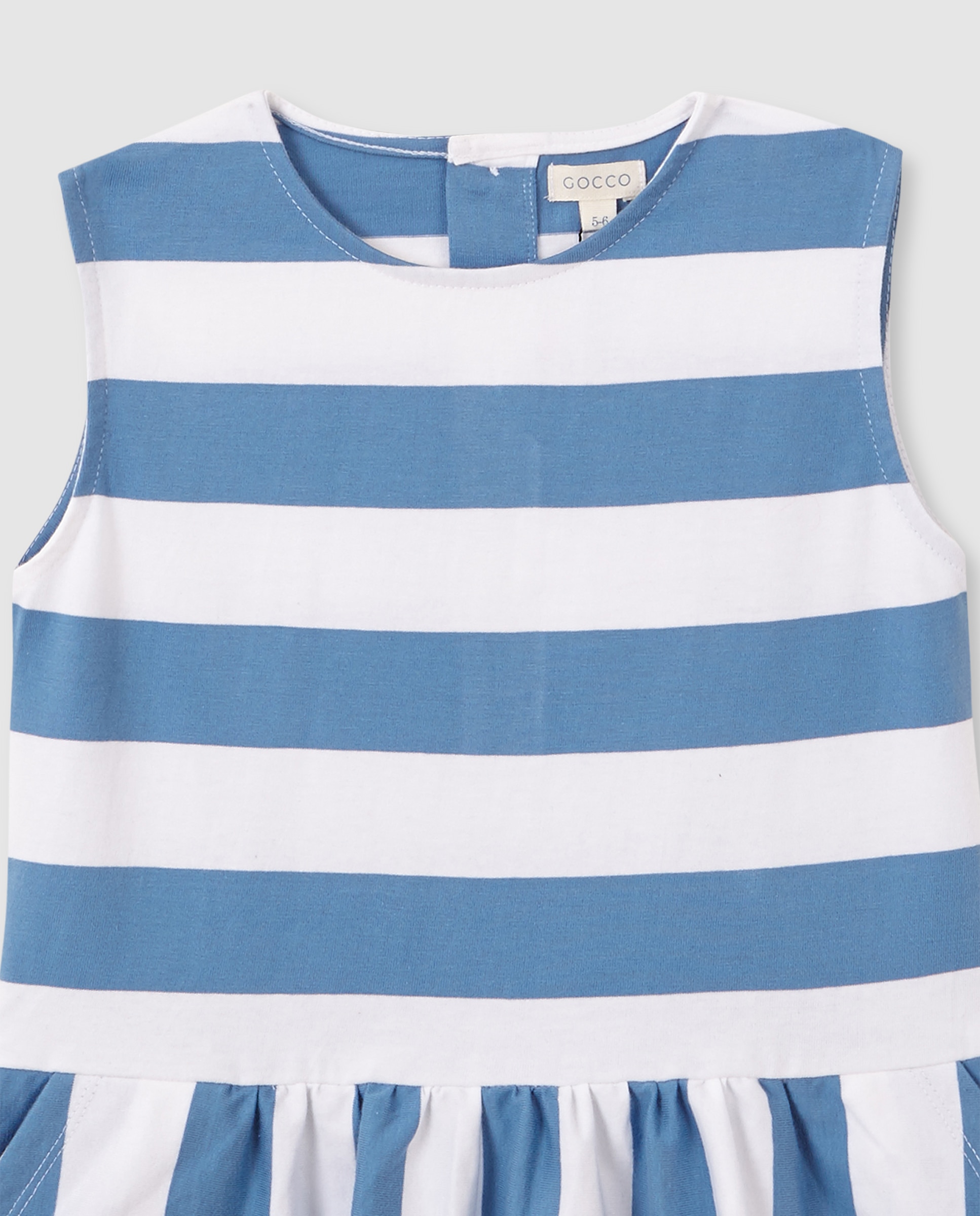 Vestido Infantil com Malha Azul-3