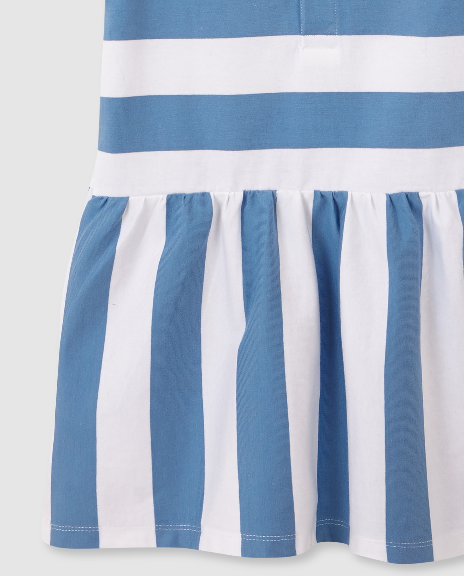 Vestido Infantil com Malha Azul-4