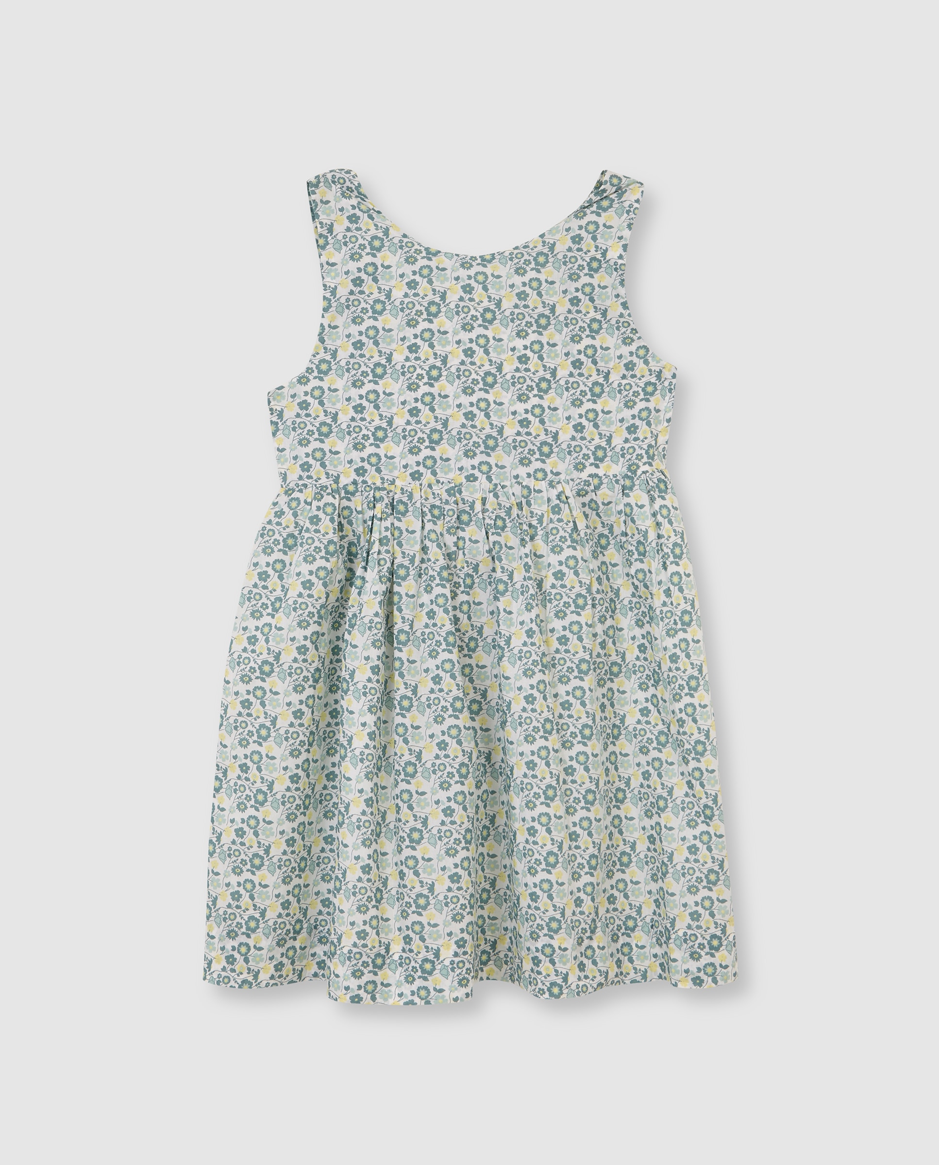 Vestido Infantil com Flores e Alças Gocco Verde-3