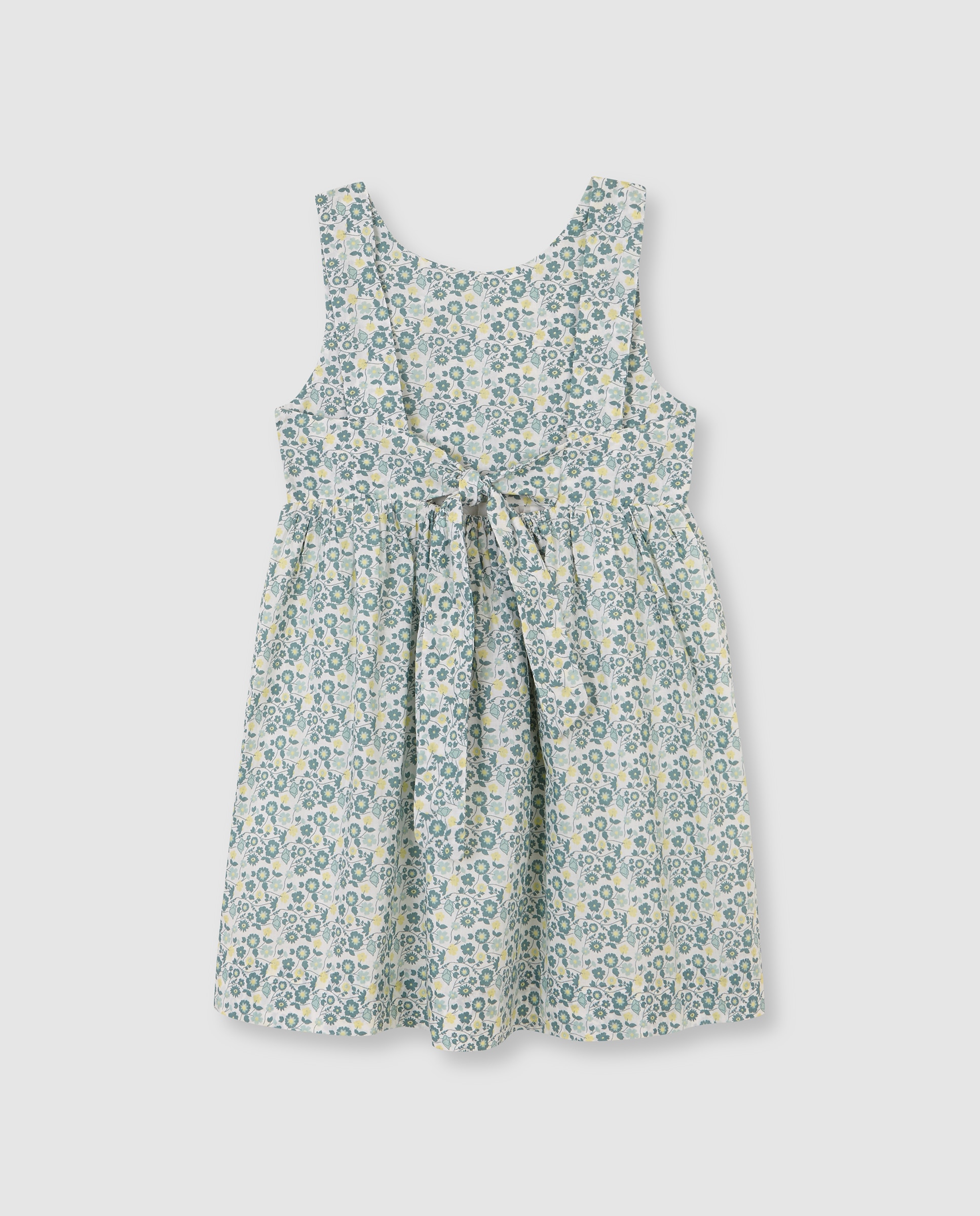 Vestido Infantil com Flores e Alças Gocco Verde-4