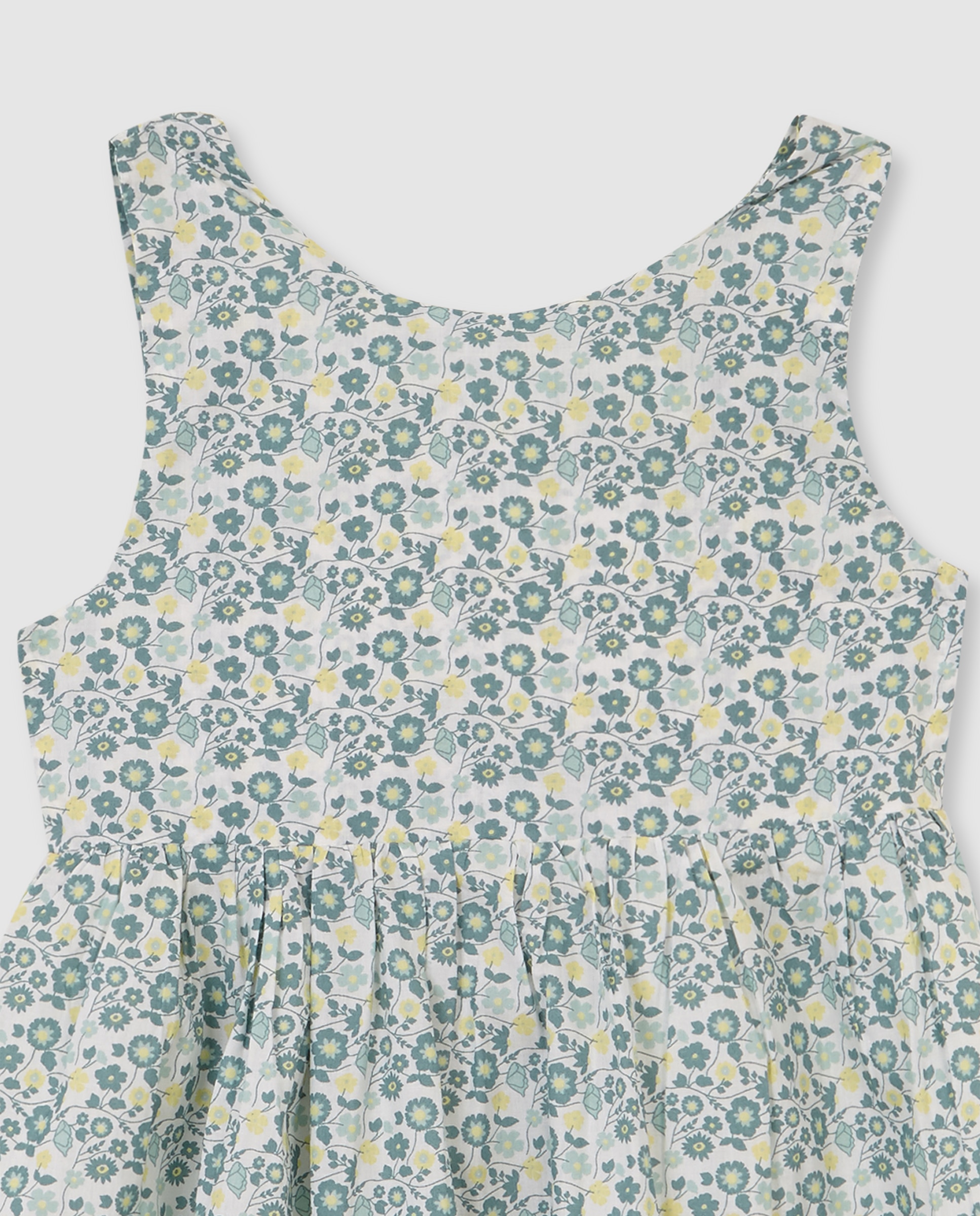Vestido Infantil com Flores e Alças Gocco Verde-5