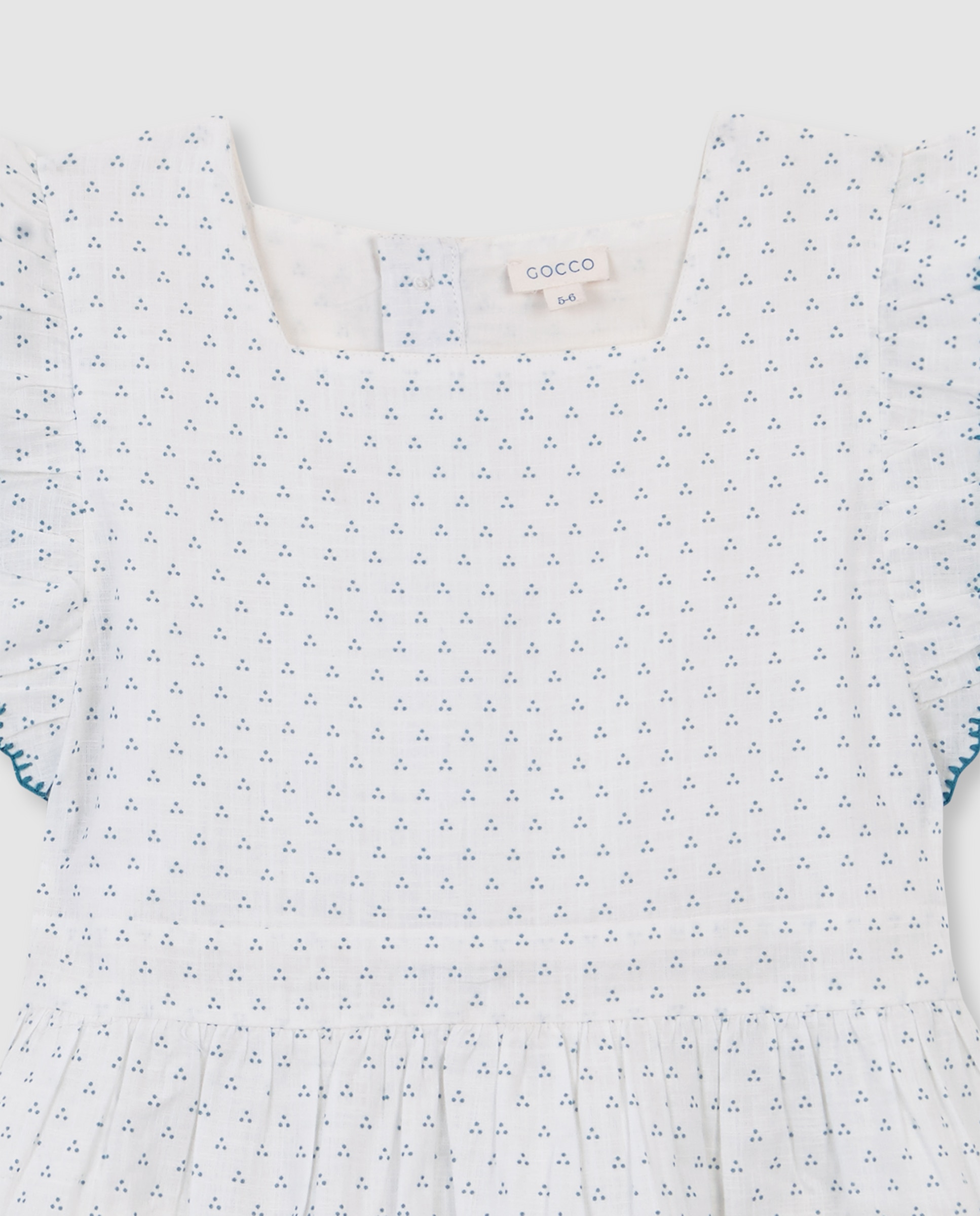 Vestido Infantil com Bolinhas Pequenas com Bordado Branco-marfim-3
