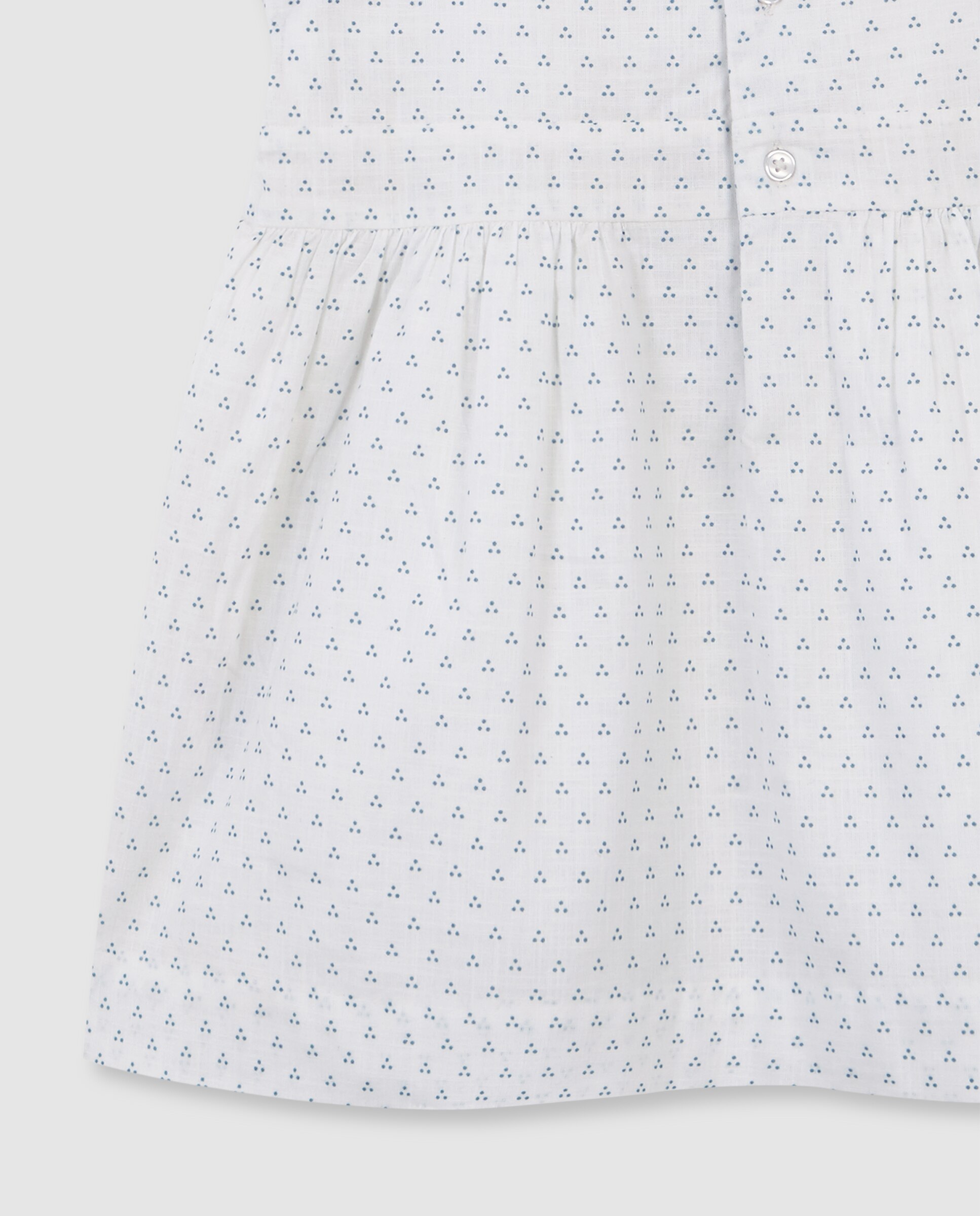 Vestido Infantil com Bolinhas Pequenas com Bordado Branco-marfim-4