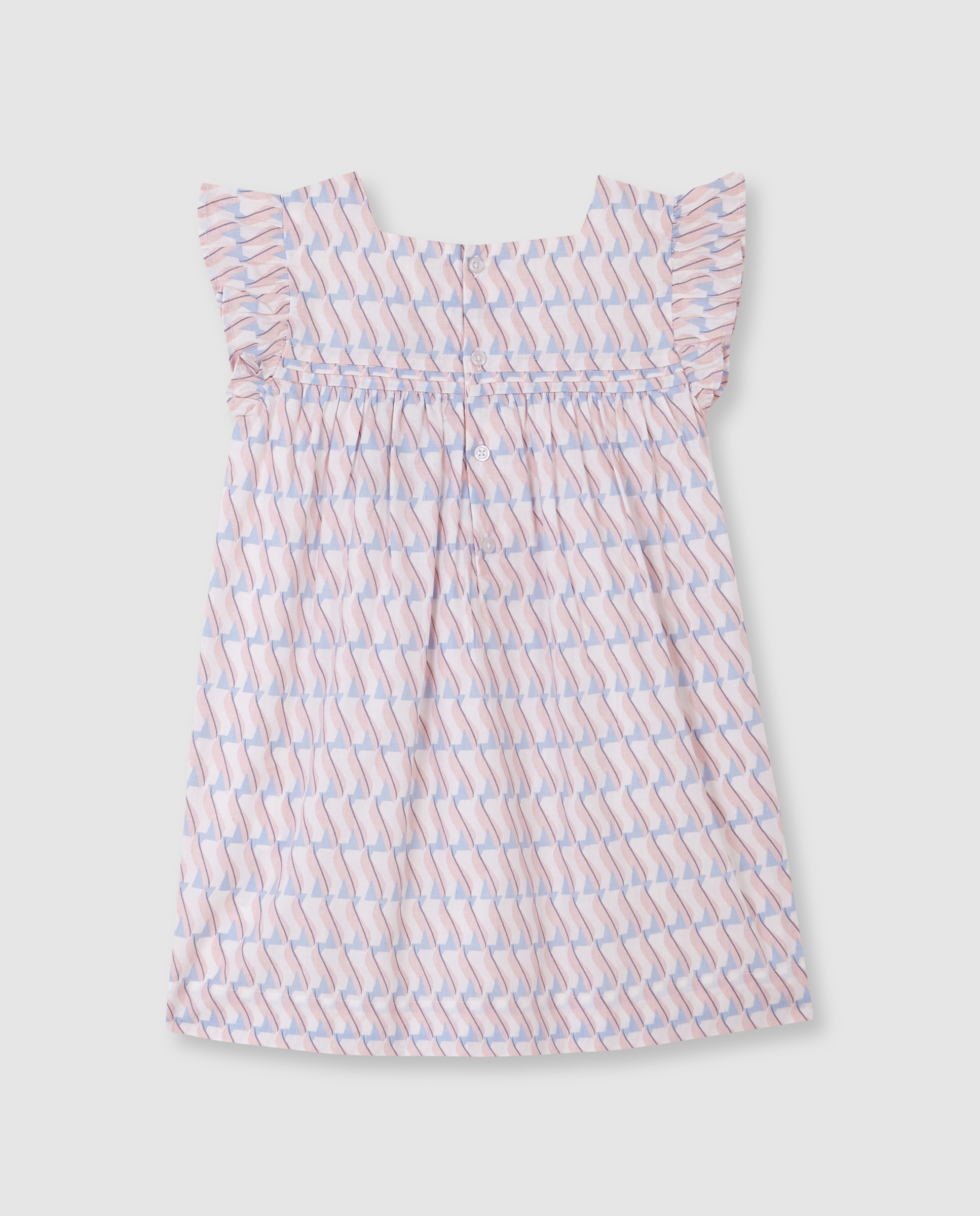 Vestido Infantil com Estampado Geométrico Gocco Rosa-2