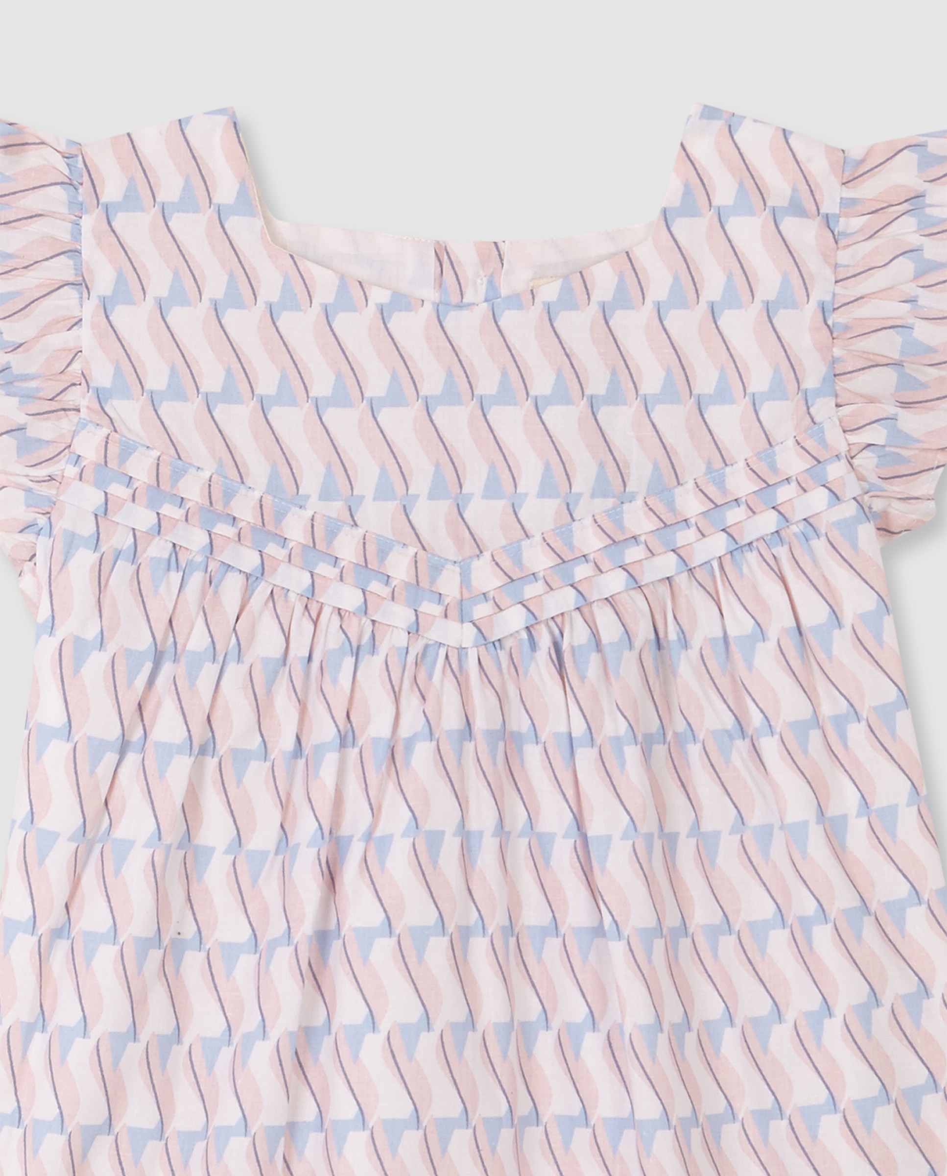 Vestido Infantil com Estampado Geométrico Gocco Rosa-3