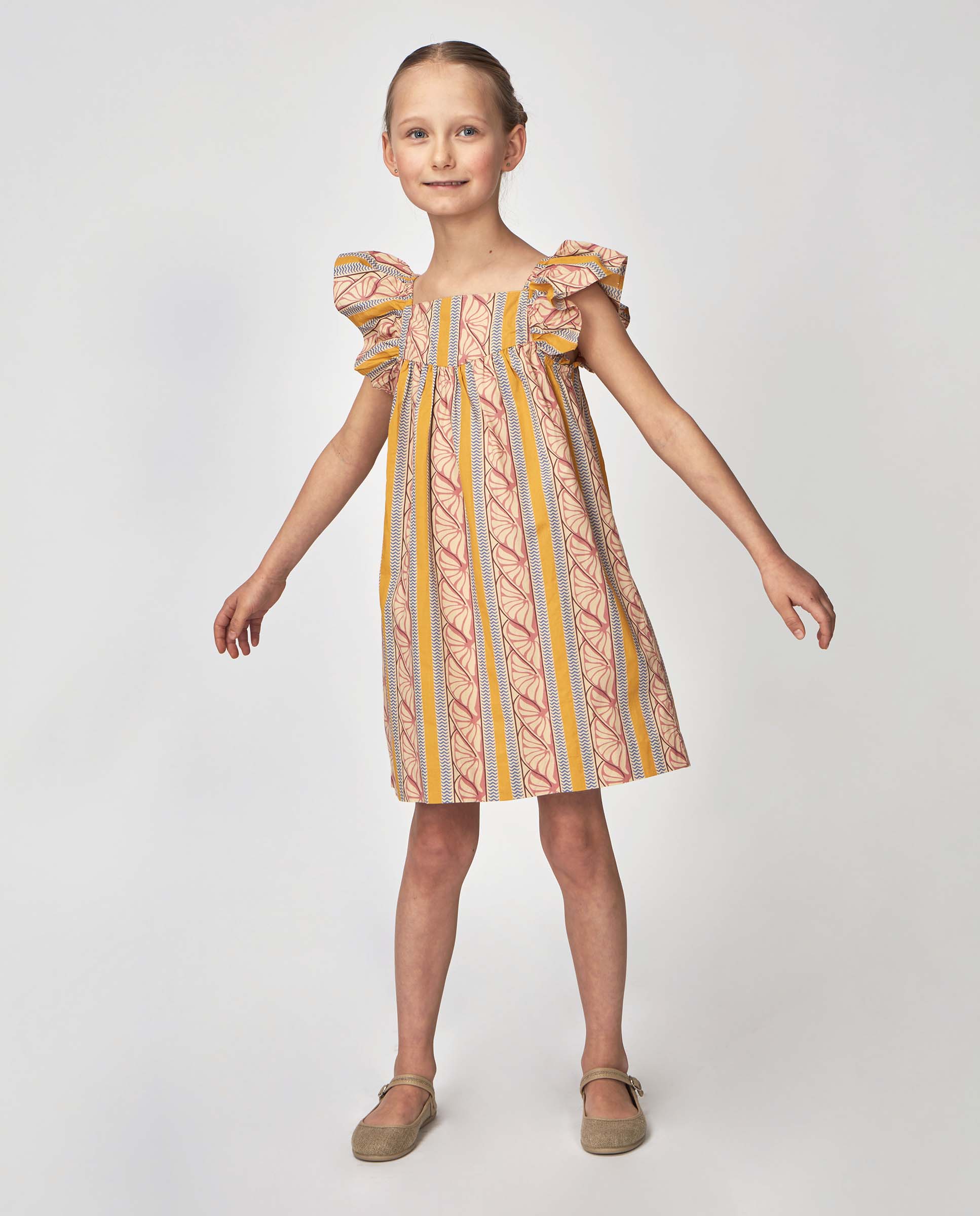 Vestido Infantil Estampado Étnico Gocco Rosa-2