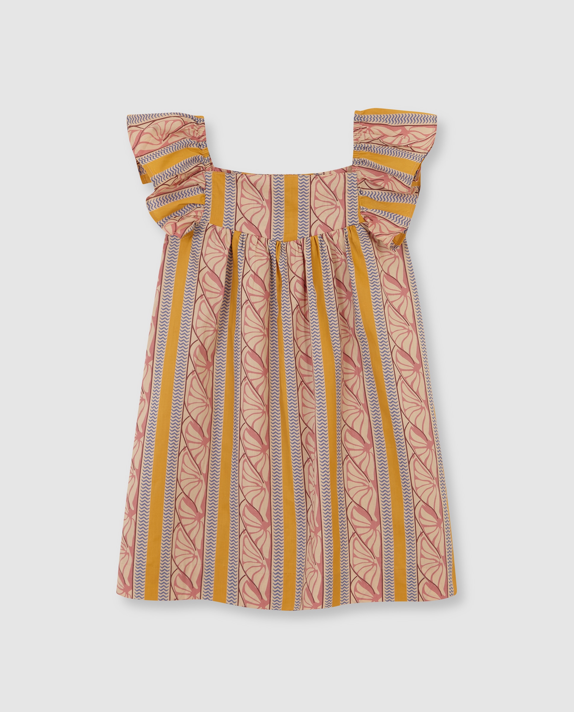 Vestido Infantil Estampado Étnico Gocco Rosa-3