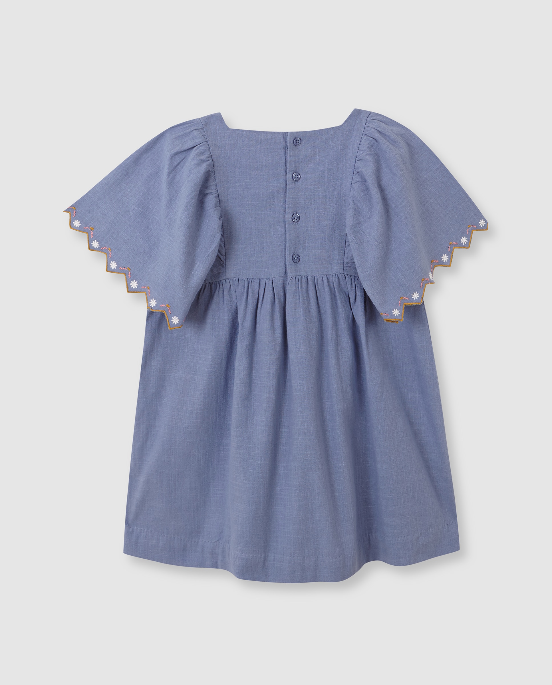 Vestido Infantil com Bordados Gocco Azul-claro-2