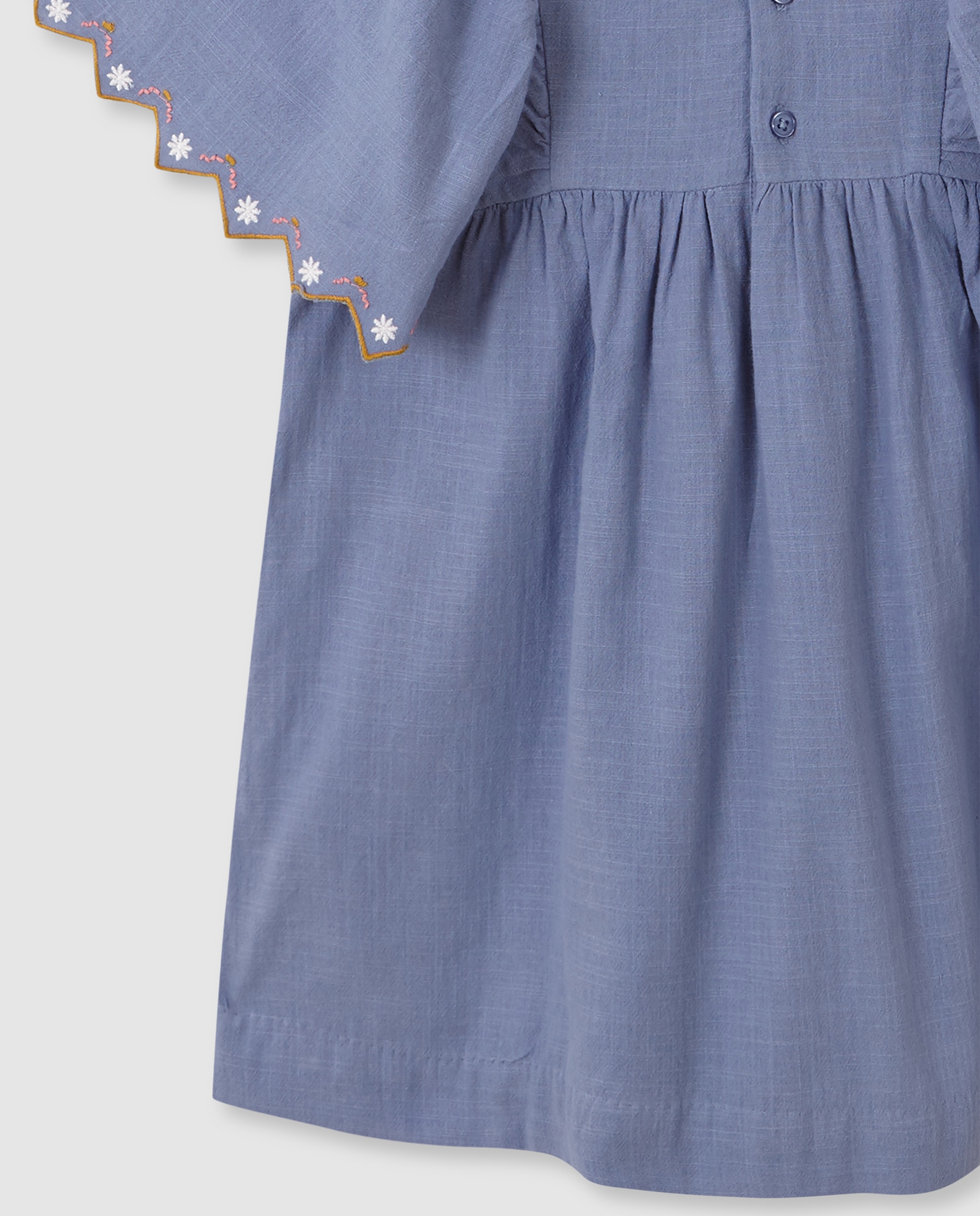 Vestido Infantil com Bordados Gocco Azul-claro-4