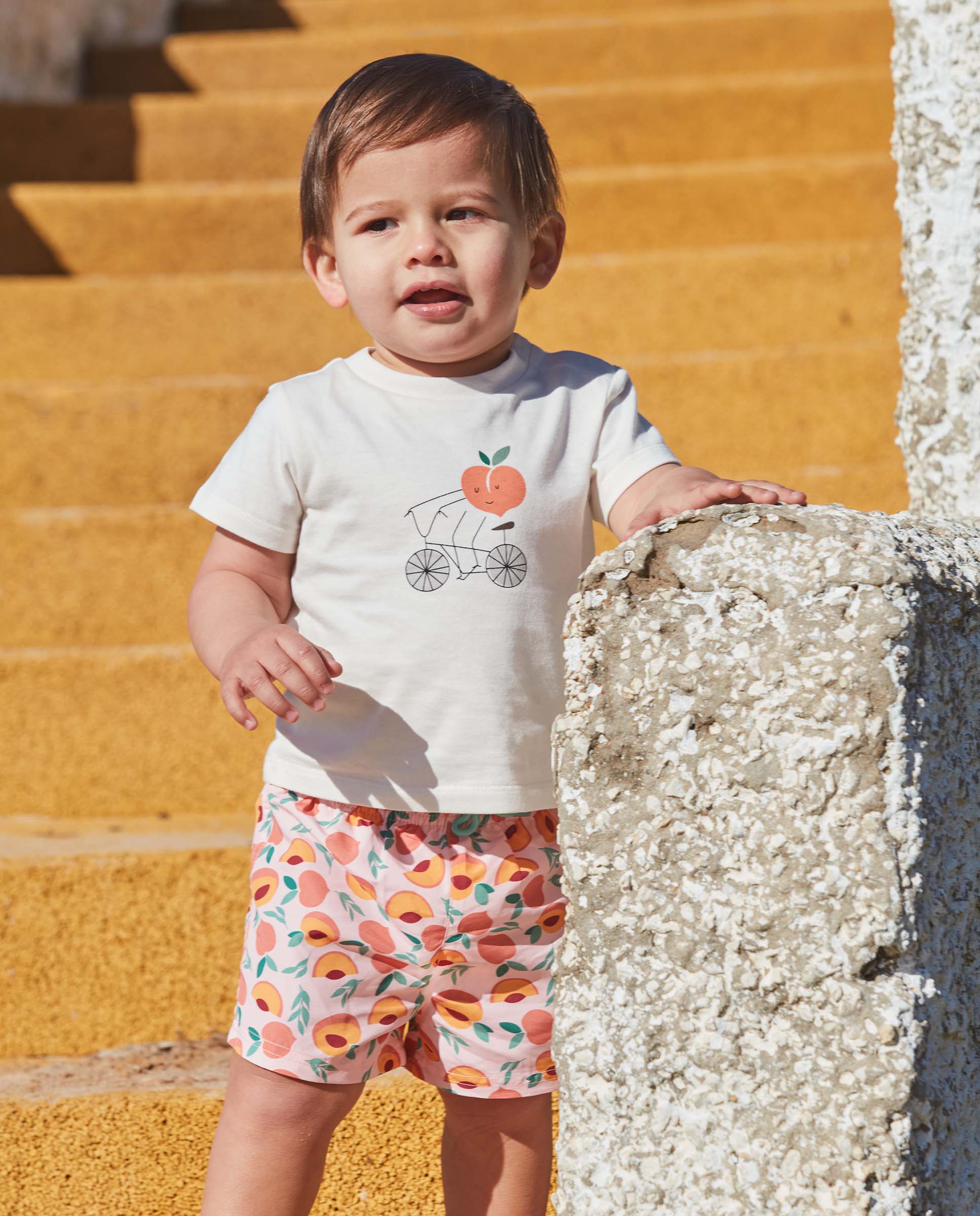 Fato de Banho para Bebé Estampado Gocco Rosa-5