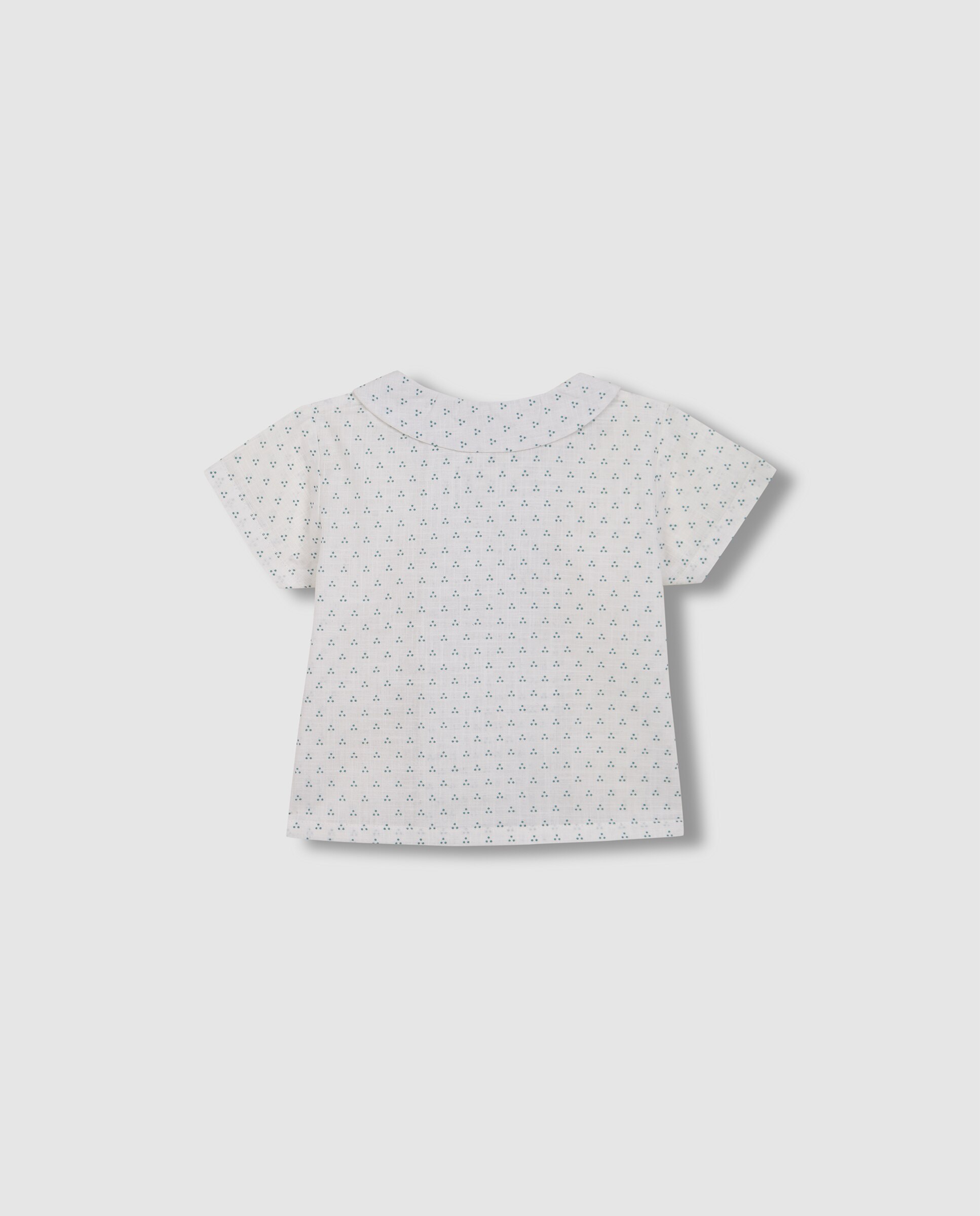 Camisa para Bebé Jeans de Manga Curta Branco-2