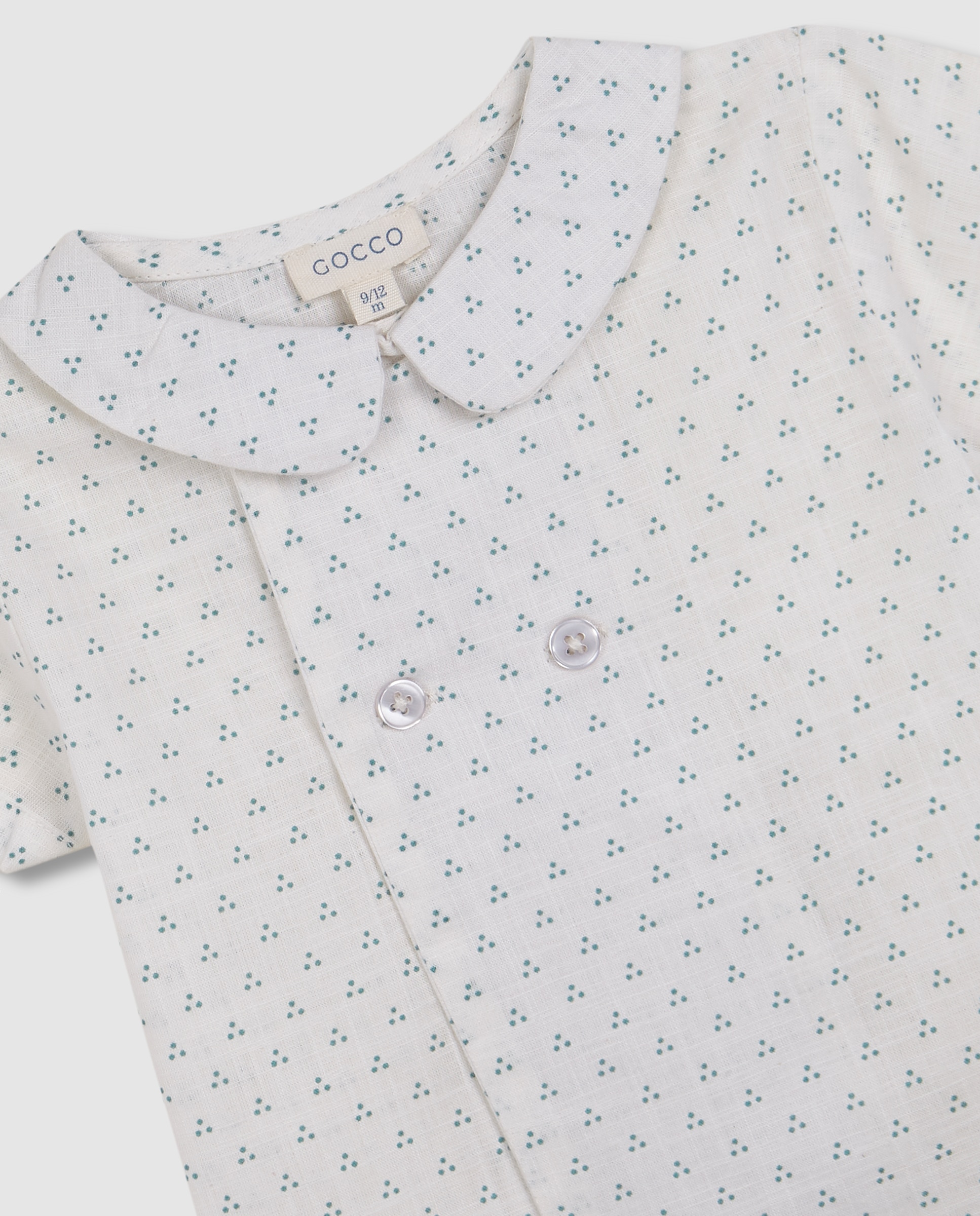 Camisa para Bebé Jeans de Manga Curta Branco-3