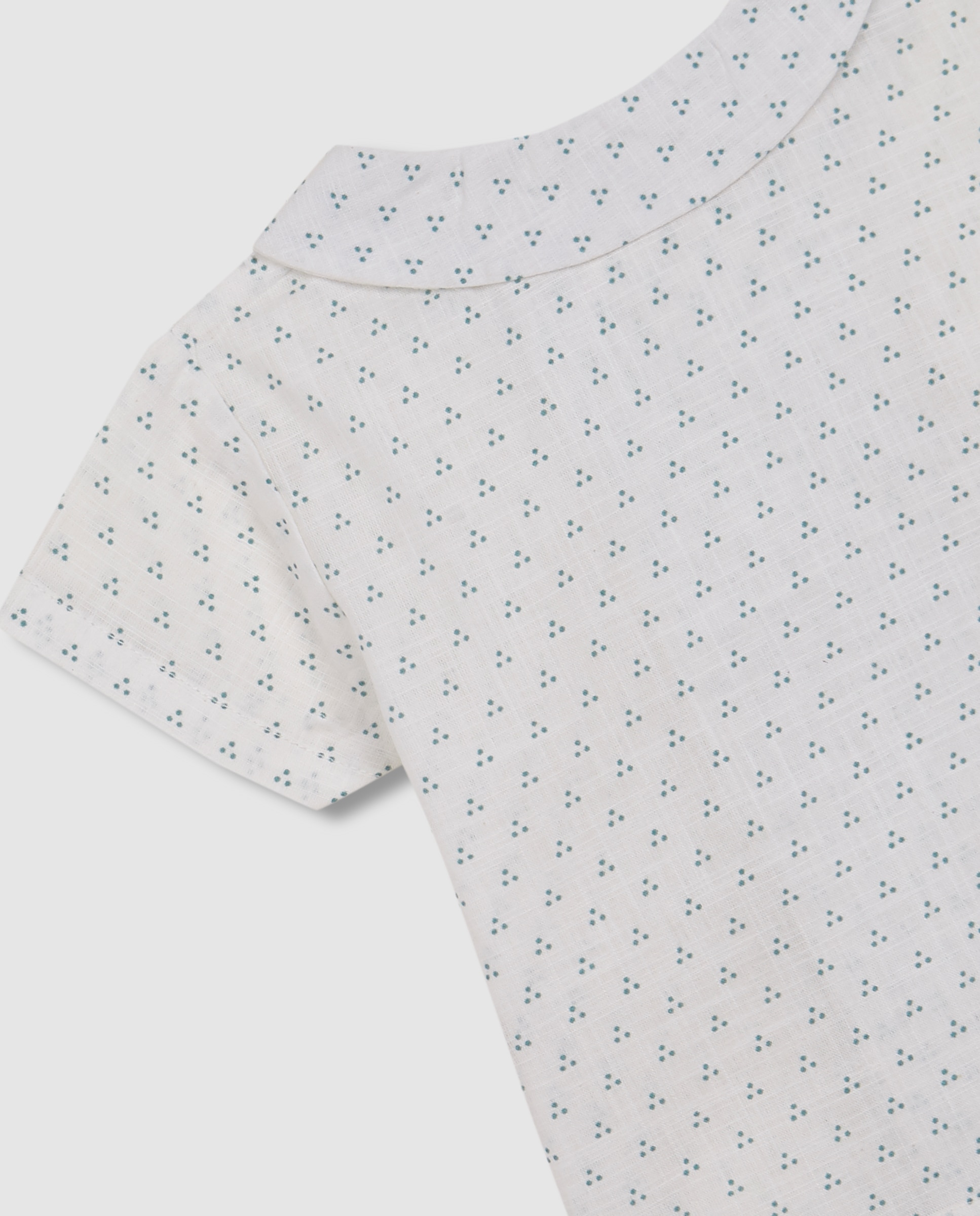 Camisa para Bebé Jeans de Manga Curta Branco-4