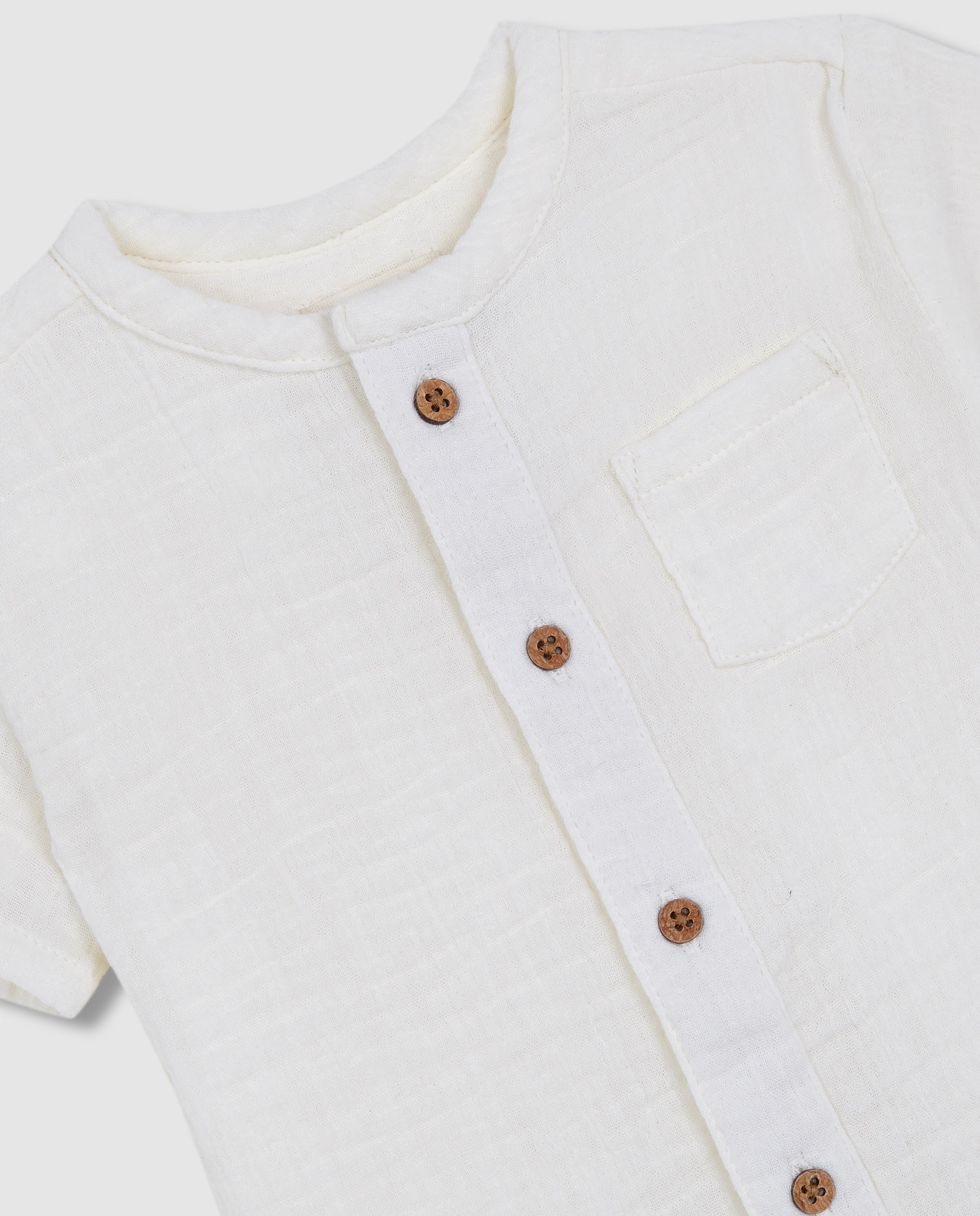 Camisa para Bebé de Gase Gocco Branco-marfim-3