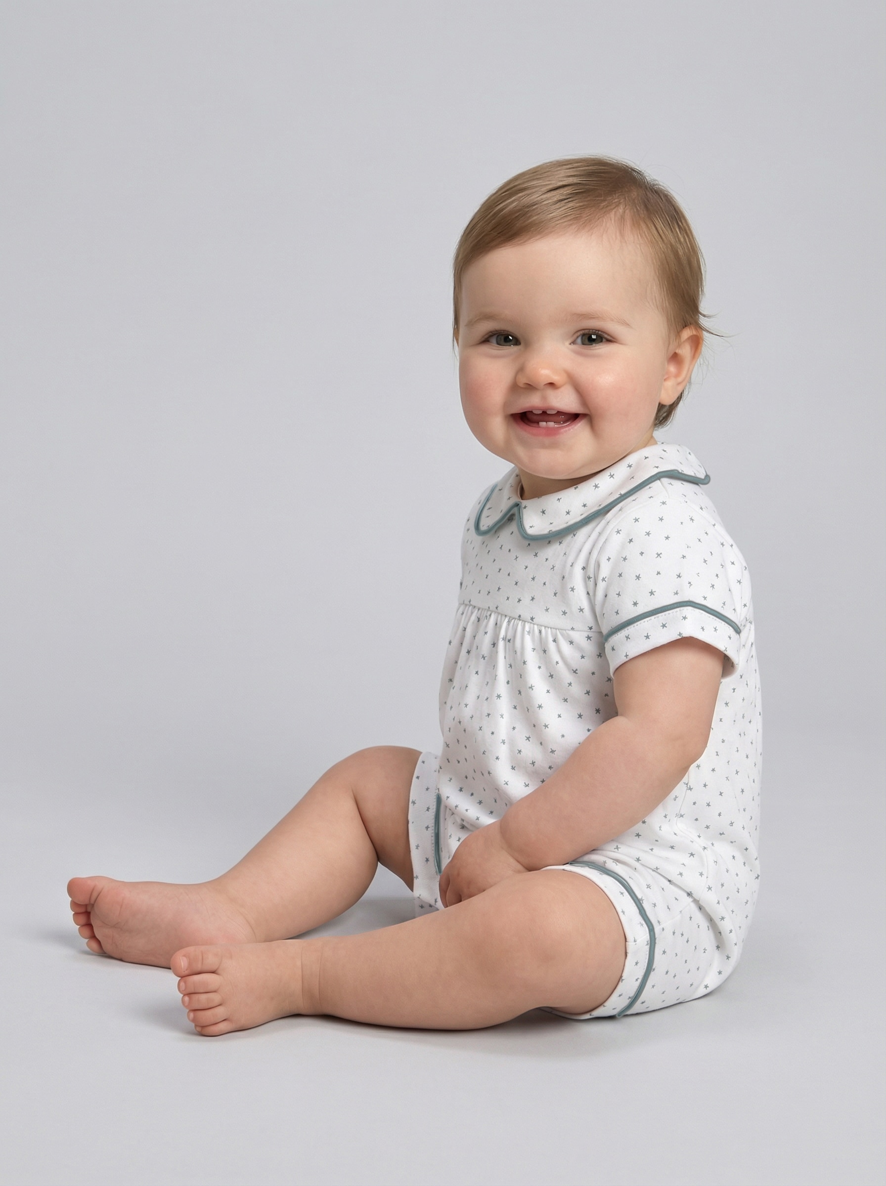 Pijama para Bebé Estampado Gocco Branco-marfim-5