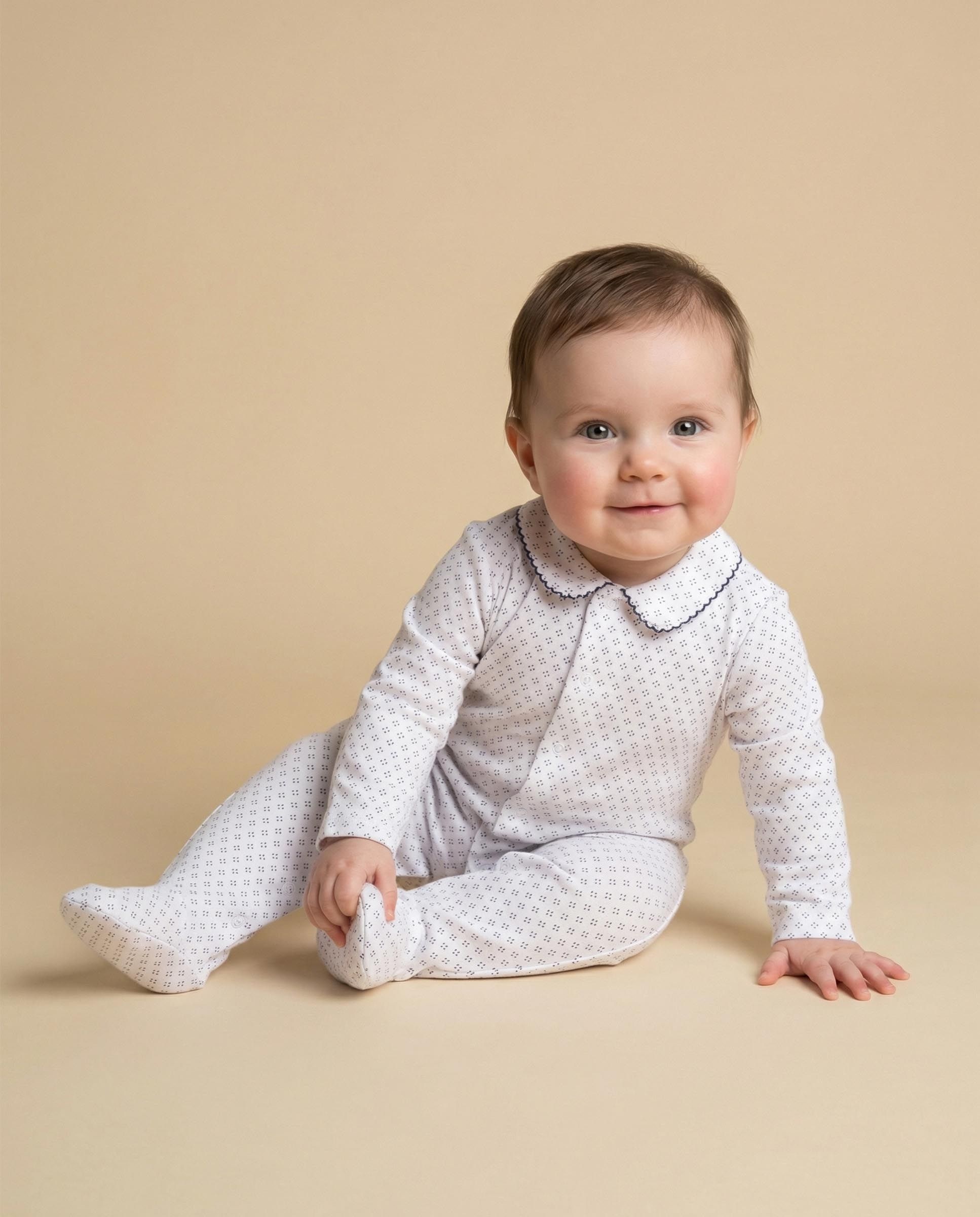 Pijama para Bebé de Manga Comprida Gocco Branco-5