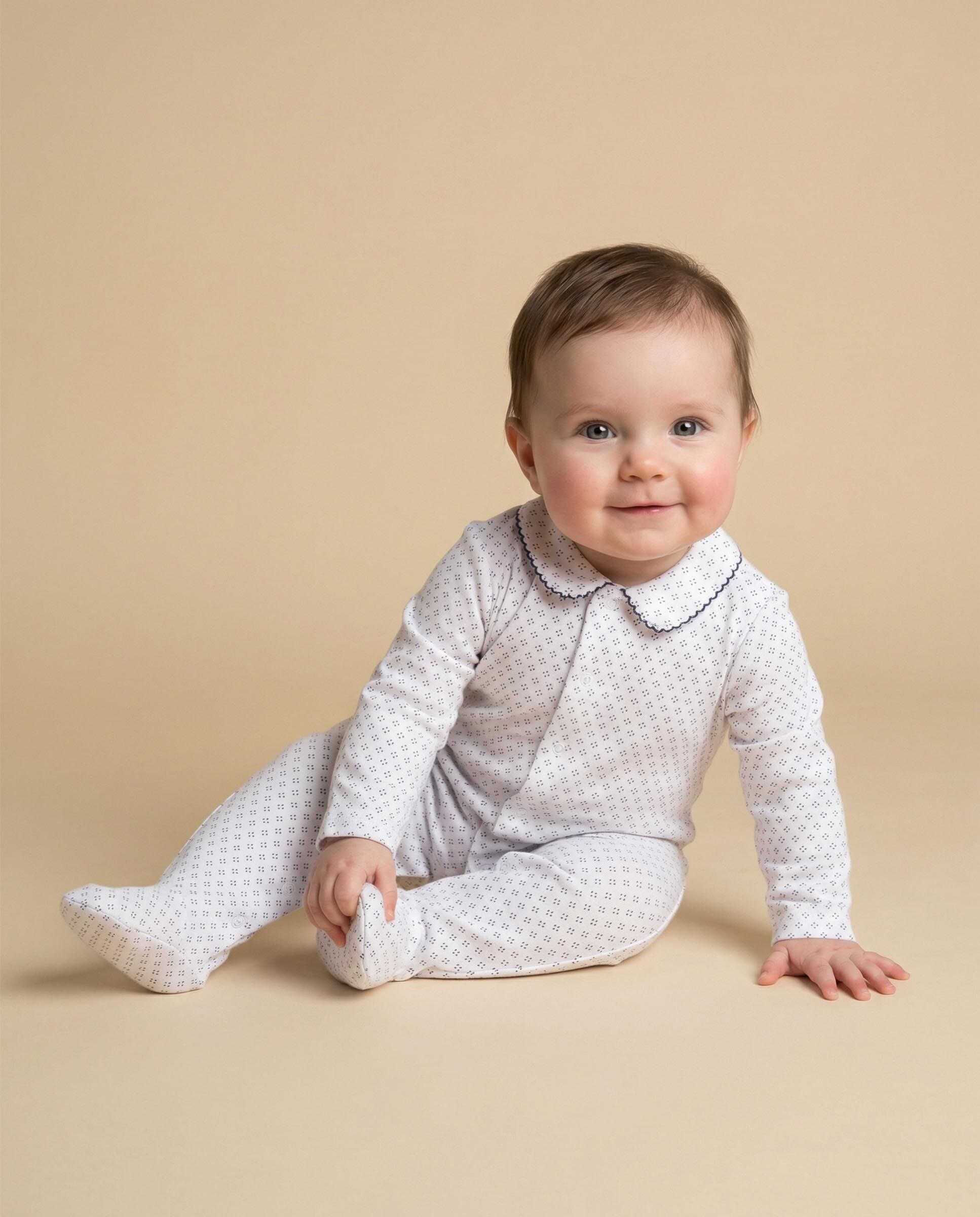 Pijama para Bebé de Manga Comprida Gocco Branco-5