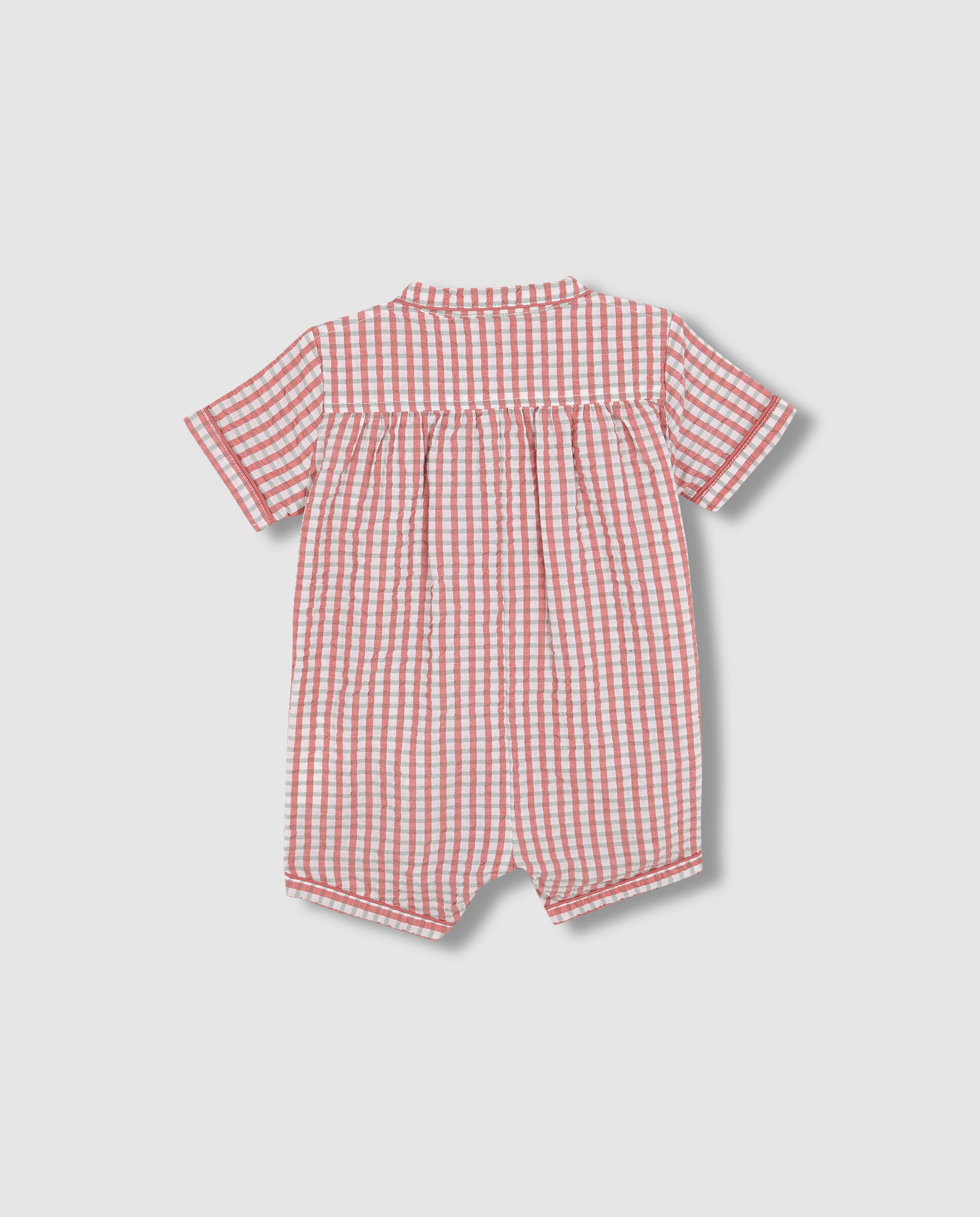 Pijama para Bebé Aos Quadrados Branco-marfim-4