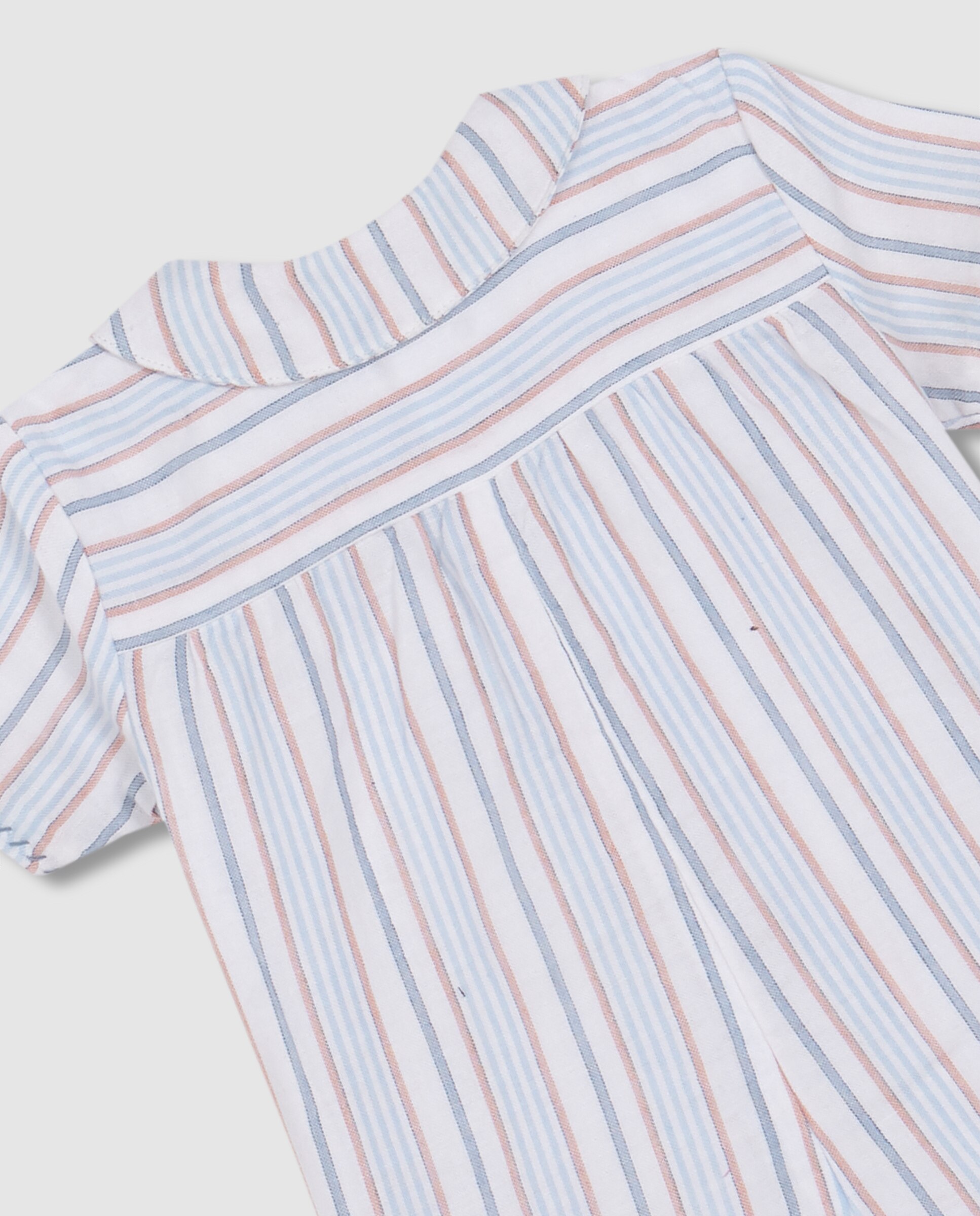 Pijama para Bebé Às Riscas Branco-6