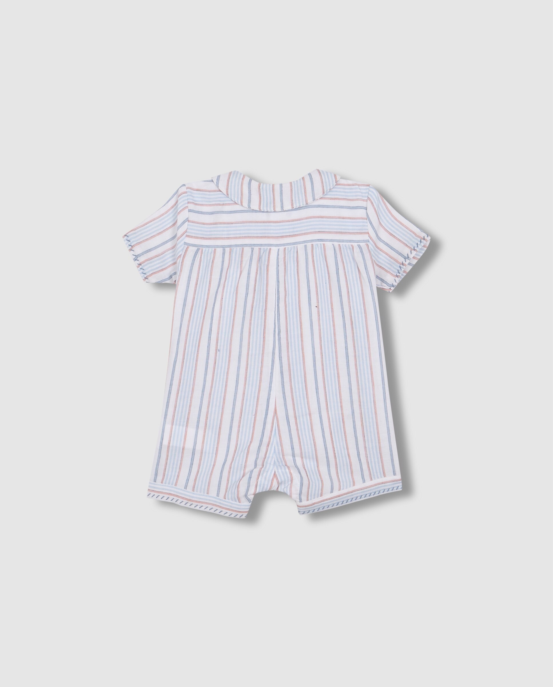 Pijama para Bebé Às Riscas Gocco Branco-4