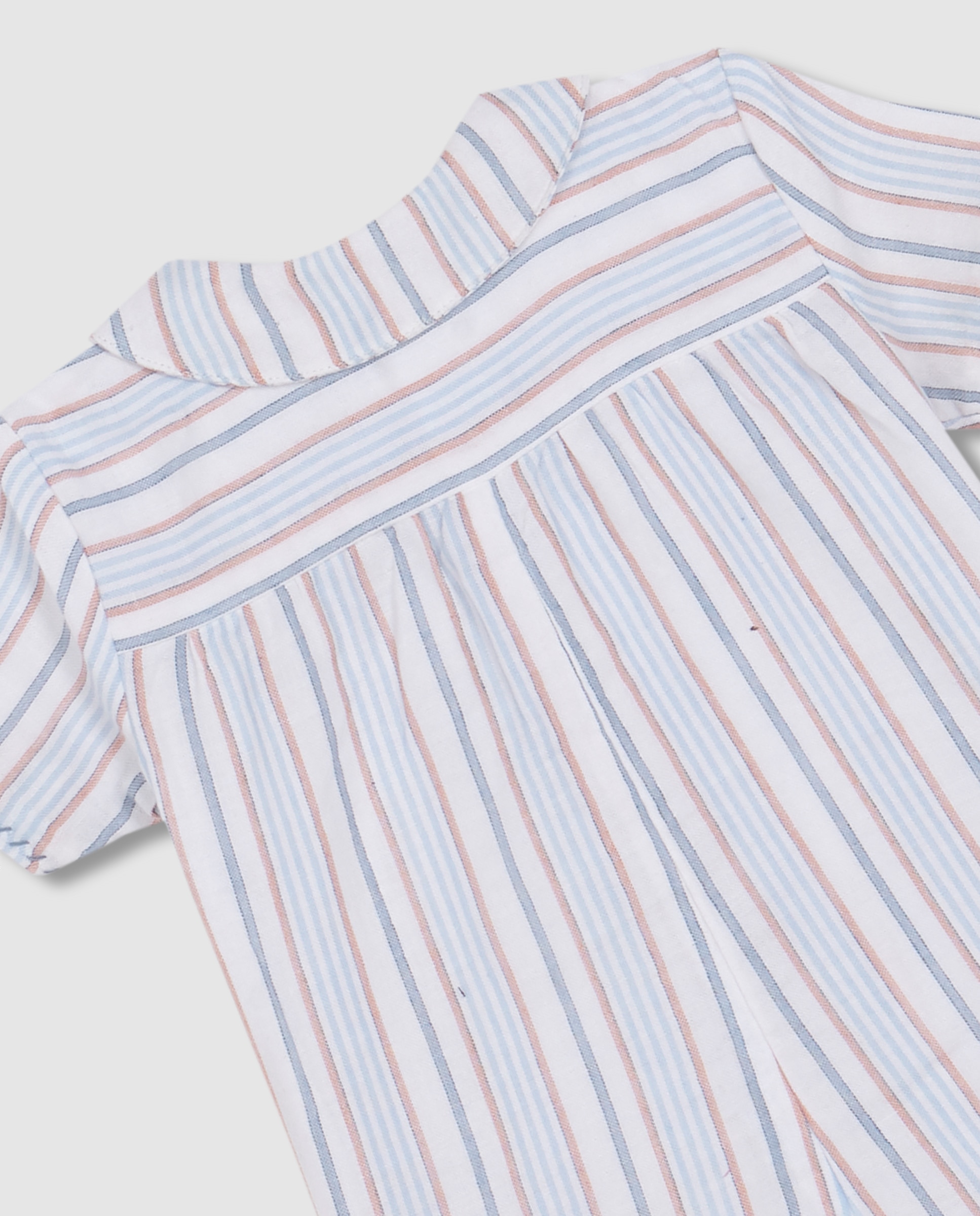 Pijama para Bebé Às Riscas Gocco Branco-6