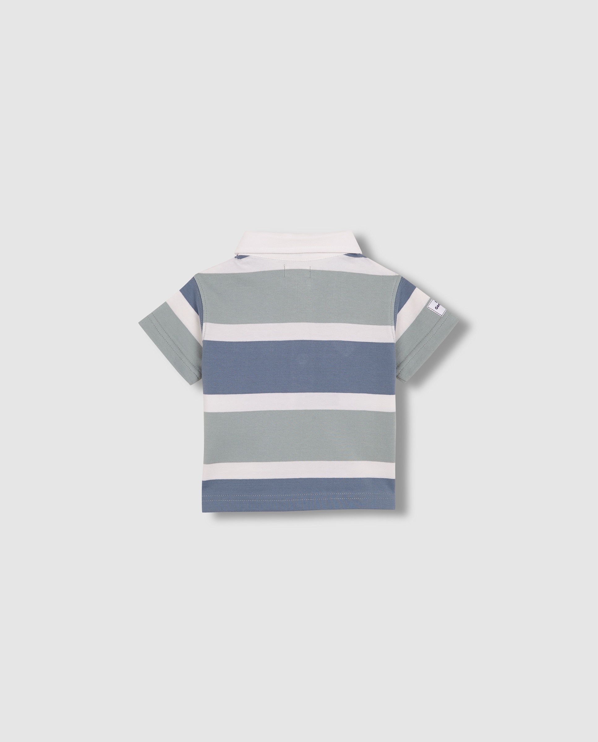 Polo para Bebé com Riscas Azul / Verde-2