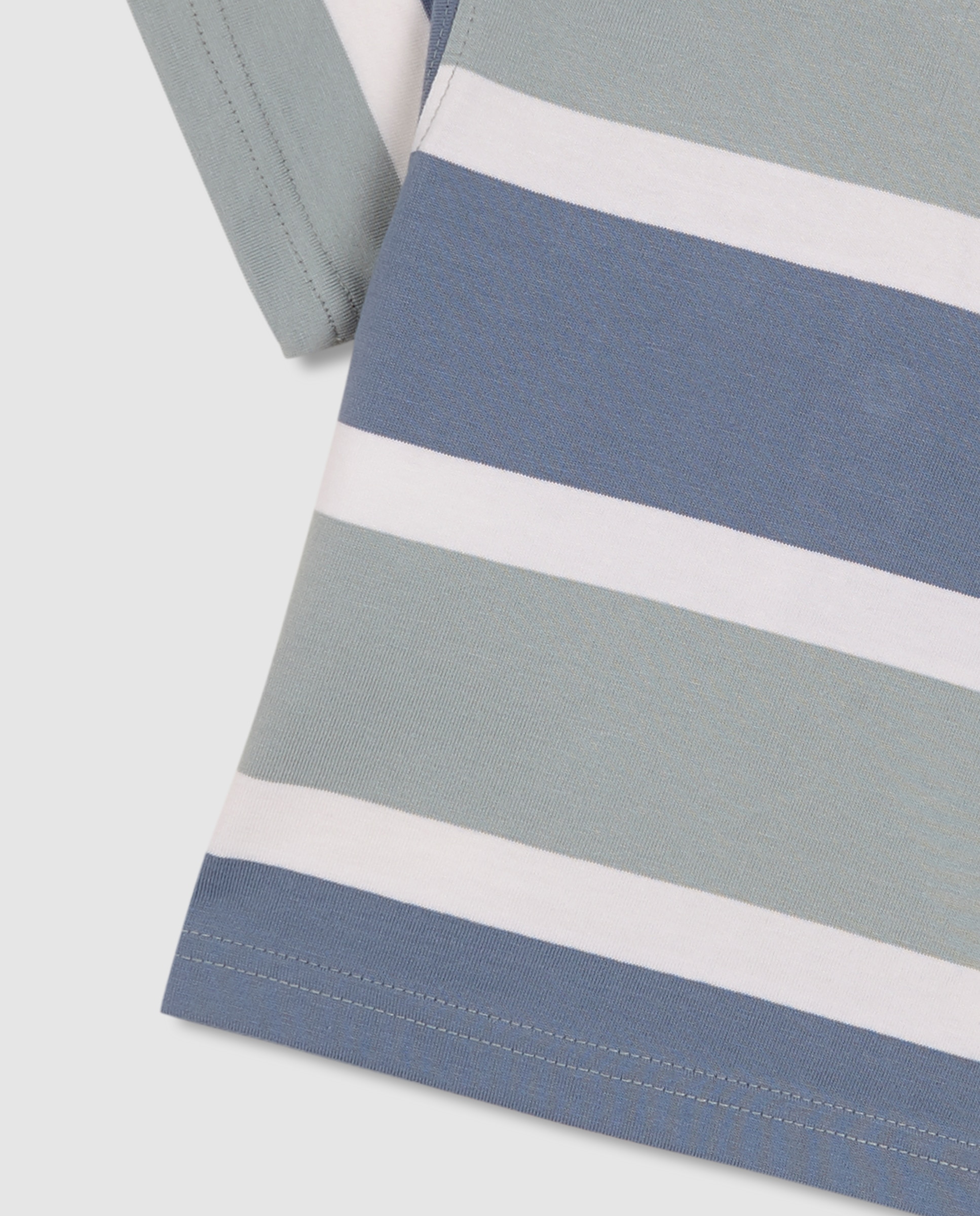 Polo para Bebé com Riscas Azul / Verde-4