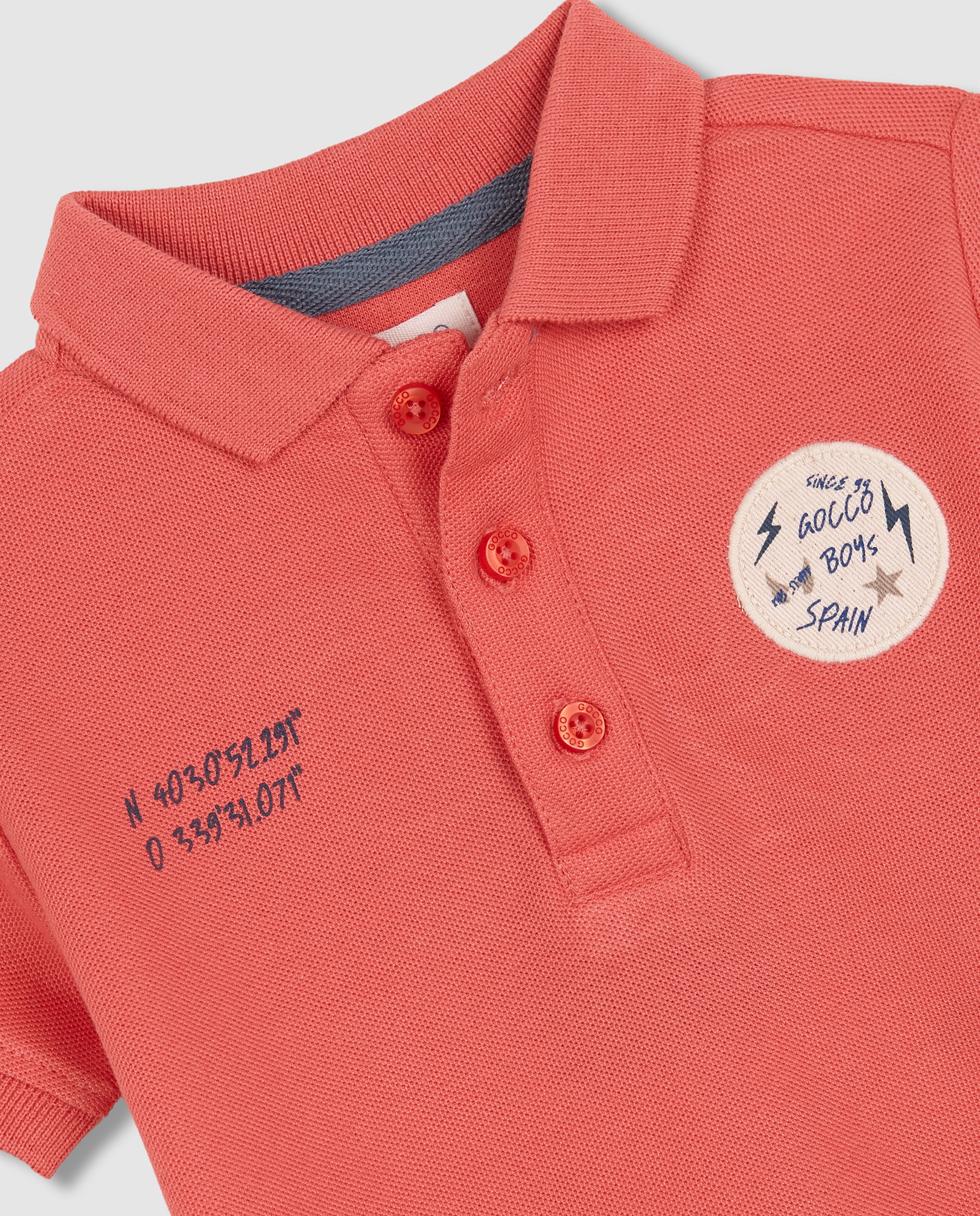 Polo para Bebé com Patches Rosa-3