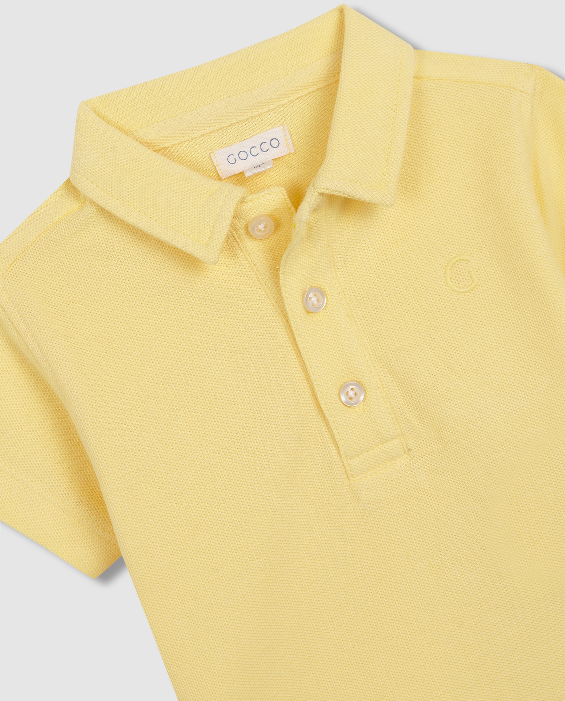 Polo Básico para Bebé de Piqué Gocco Amarelo-3
