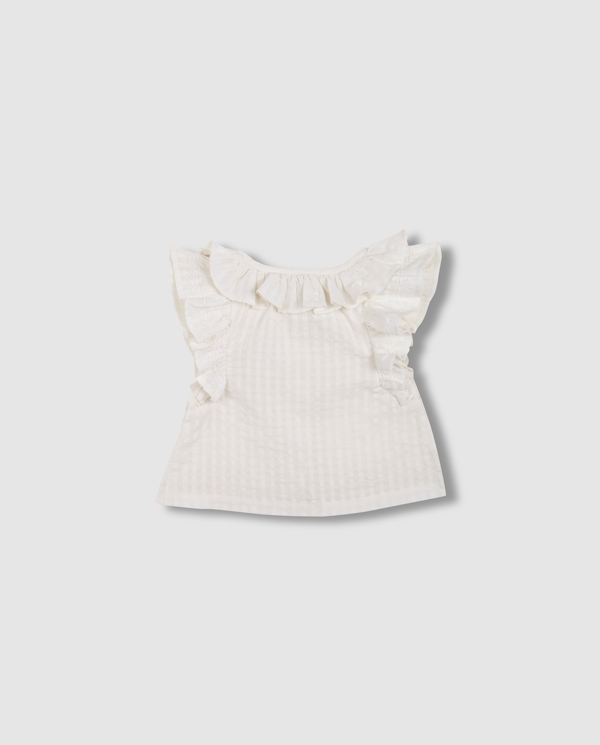 Camisa para Bebé com Gola e Manga Curta com Caída Gocco Branco-marfim-2