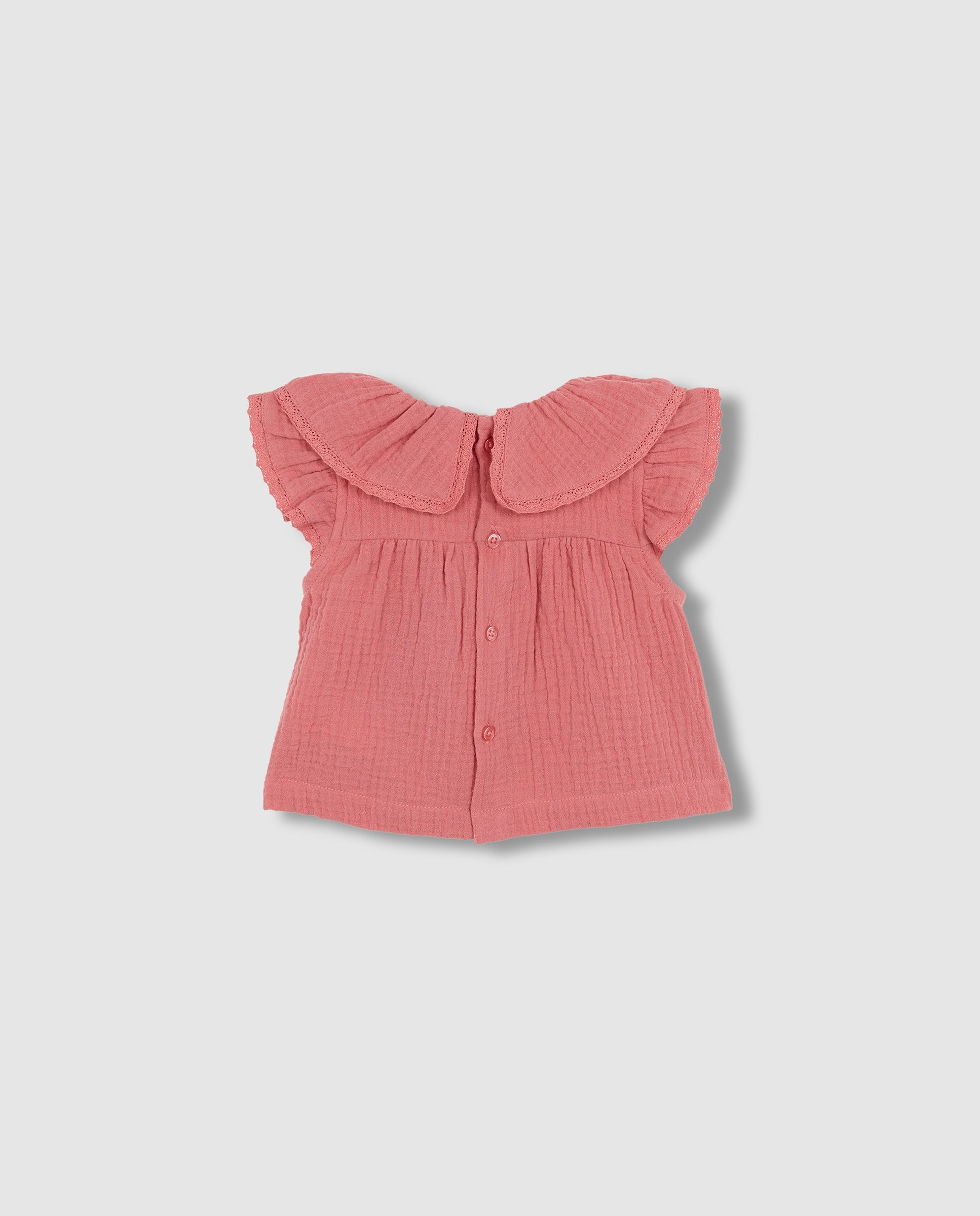 Blusa para Bebé com Pregas Gocco Rosa-2