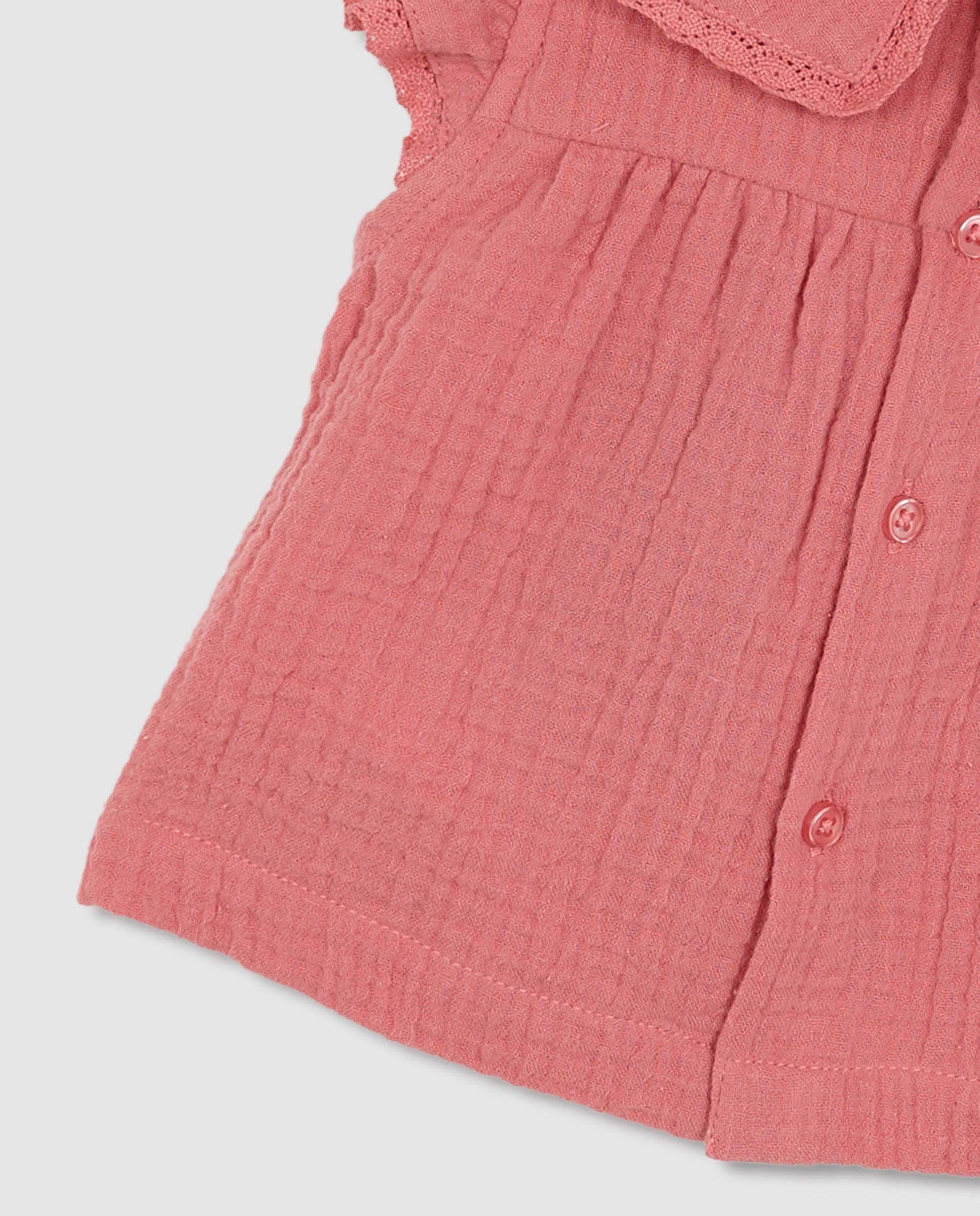 Blusa para Bebé com Pregas Gocco Rosa-4