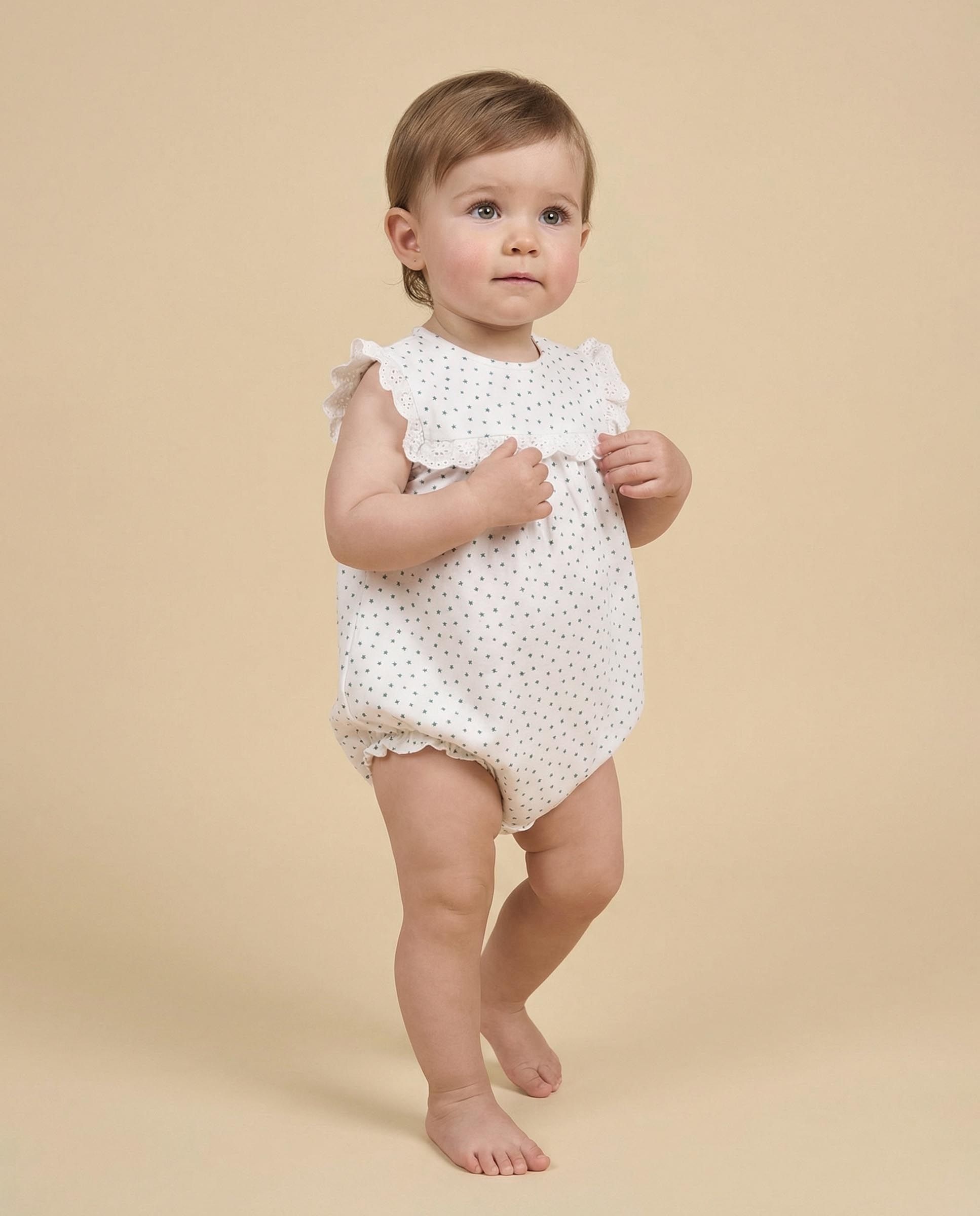 Pijama para Bebé Estampado Estrelas Gocco Branco-marfim-5