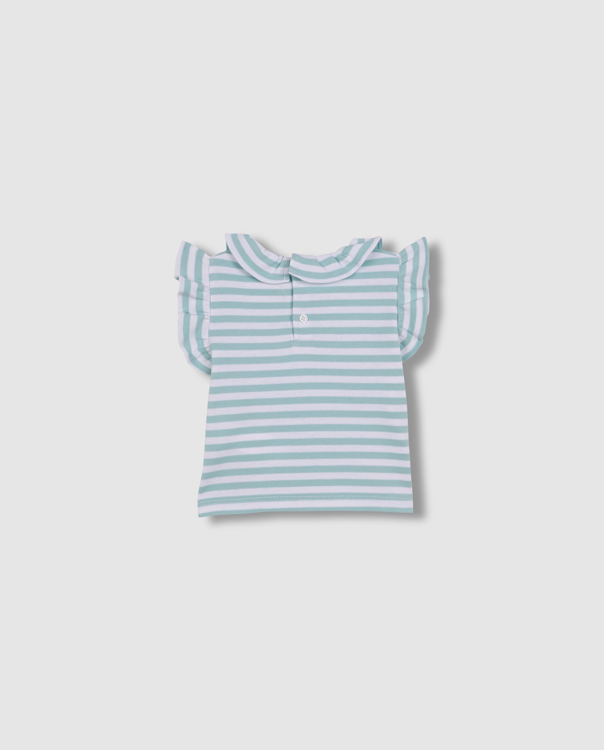 T-shirt para Bebé Às Riscas Gocco Verde-claro-2
