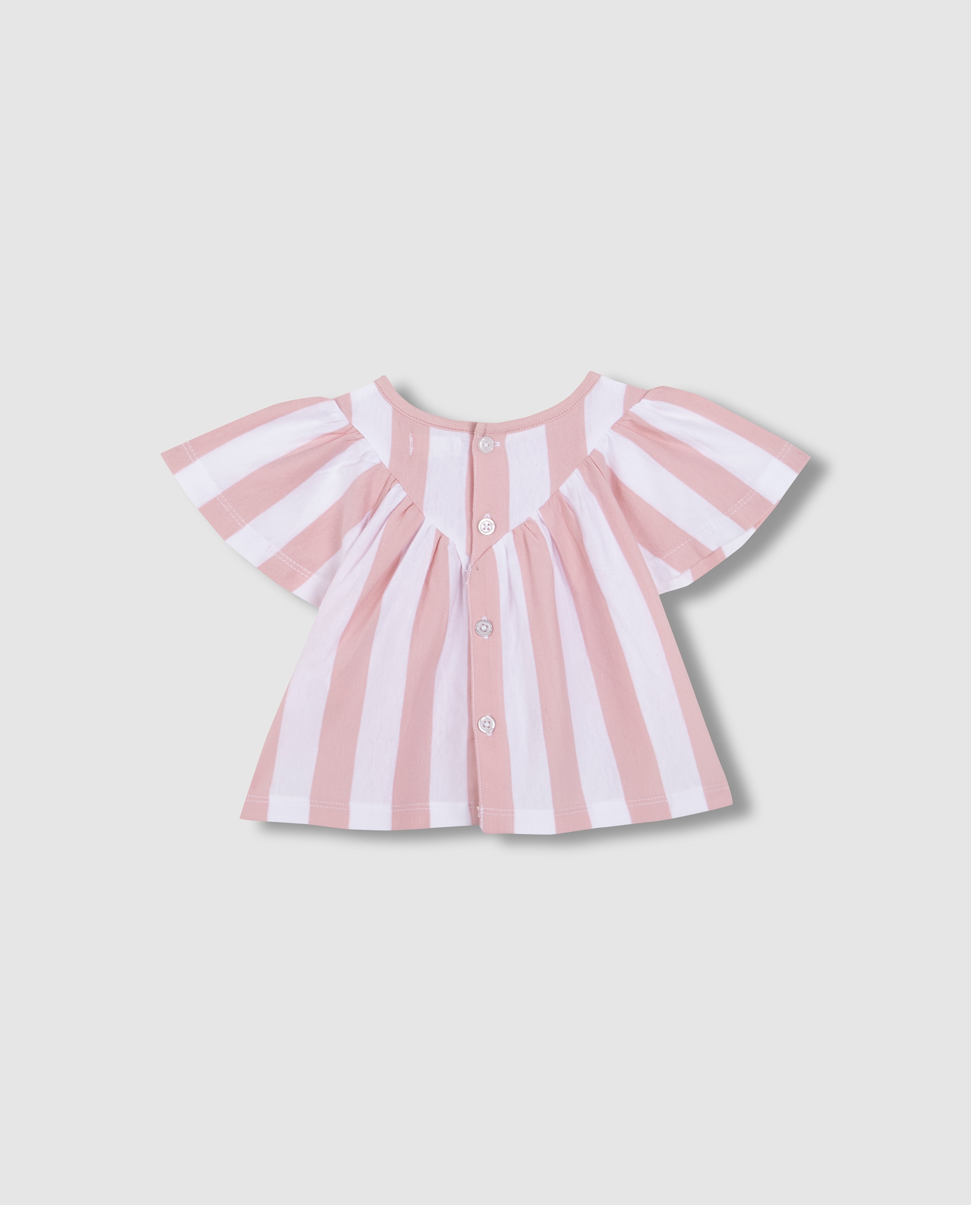 T-shirt para Bebé Às Riscas Rosa-claro-2